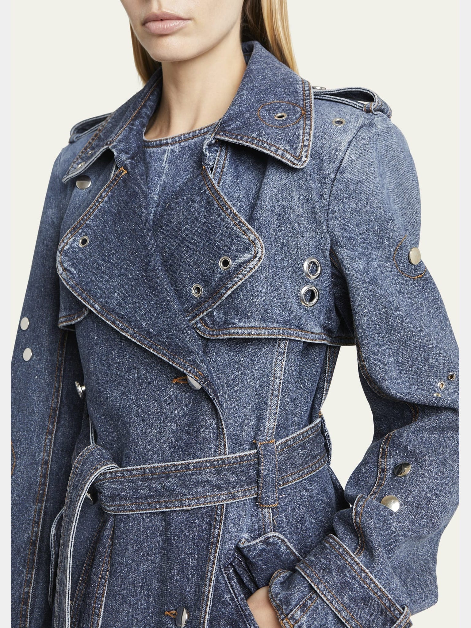 Chloé Płaszcz Damski Multicolor Faded Denim CHC23UDM01151467Chloé