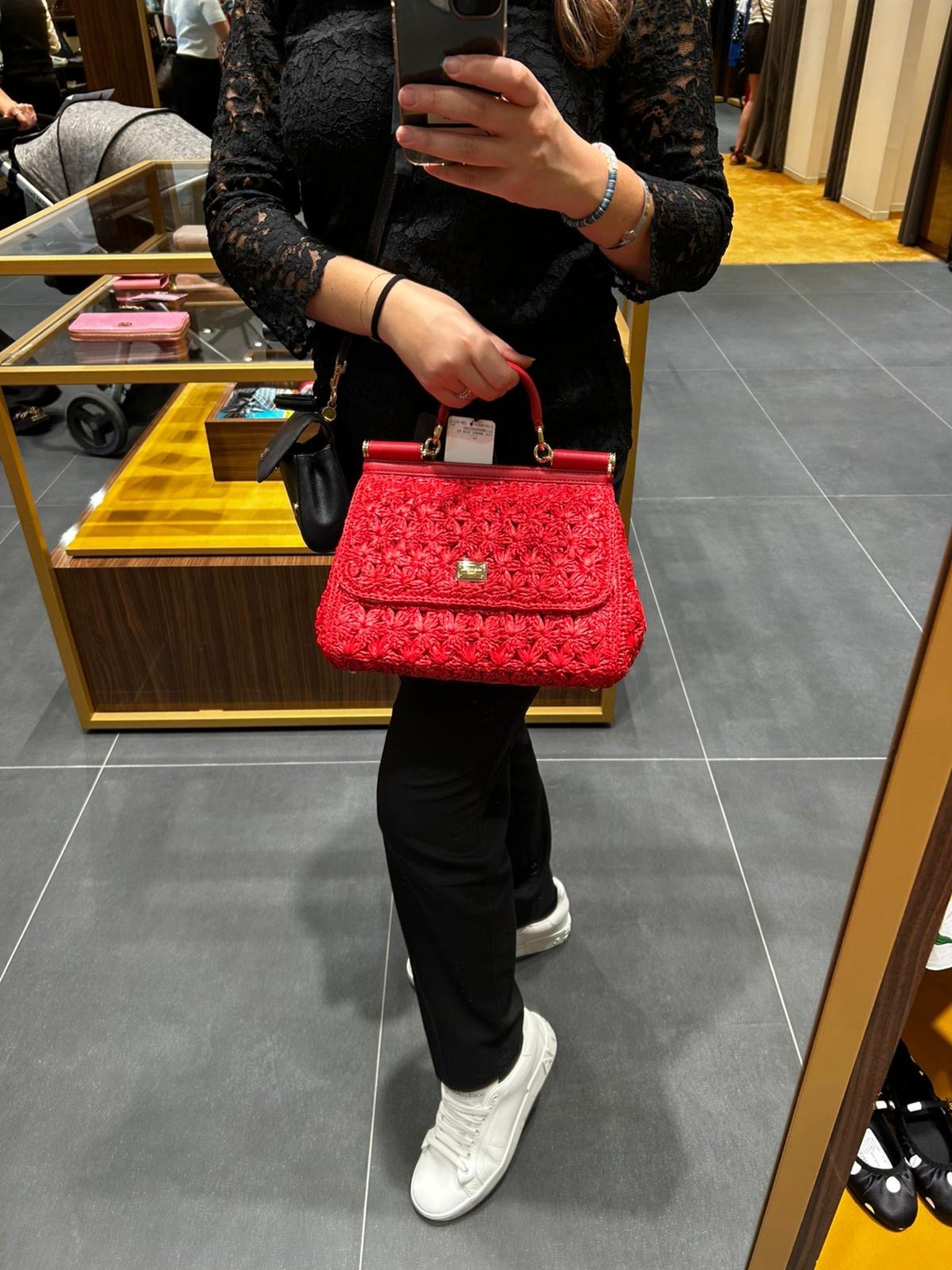 Dolce & Gabbana Damska torebka czerwona skórzanaDolce & Gabbana
