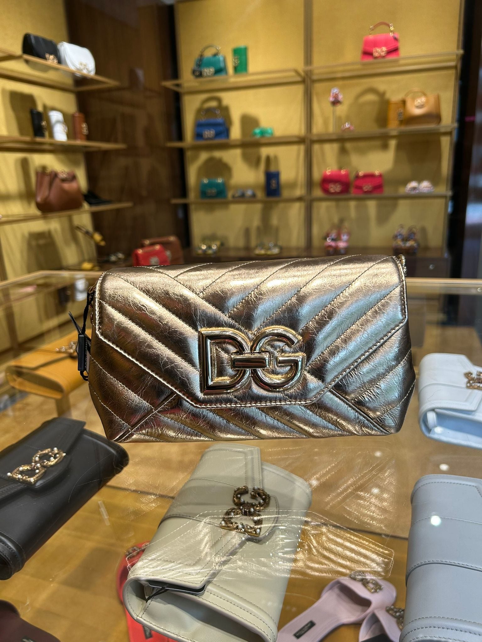 Dolce & Gabbana Damska Torebka na Ramię GoldDolce & Gabbana