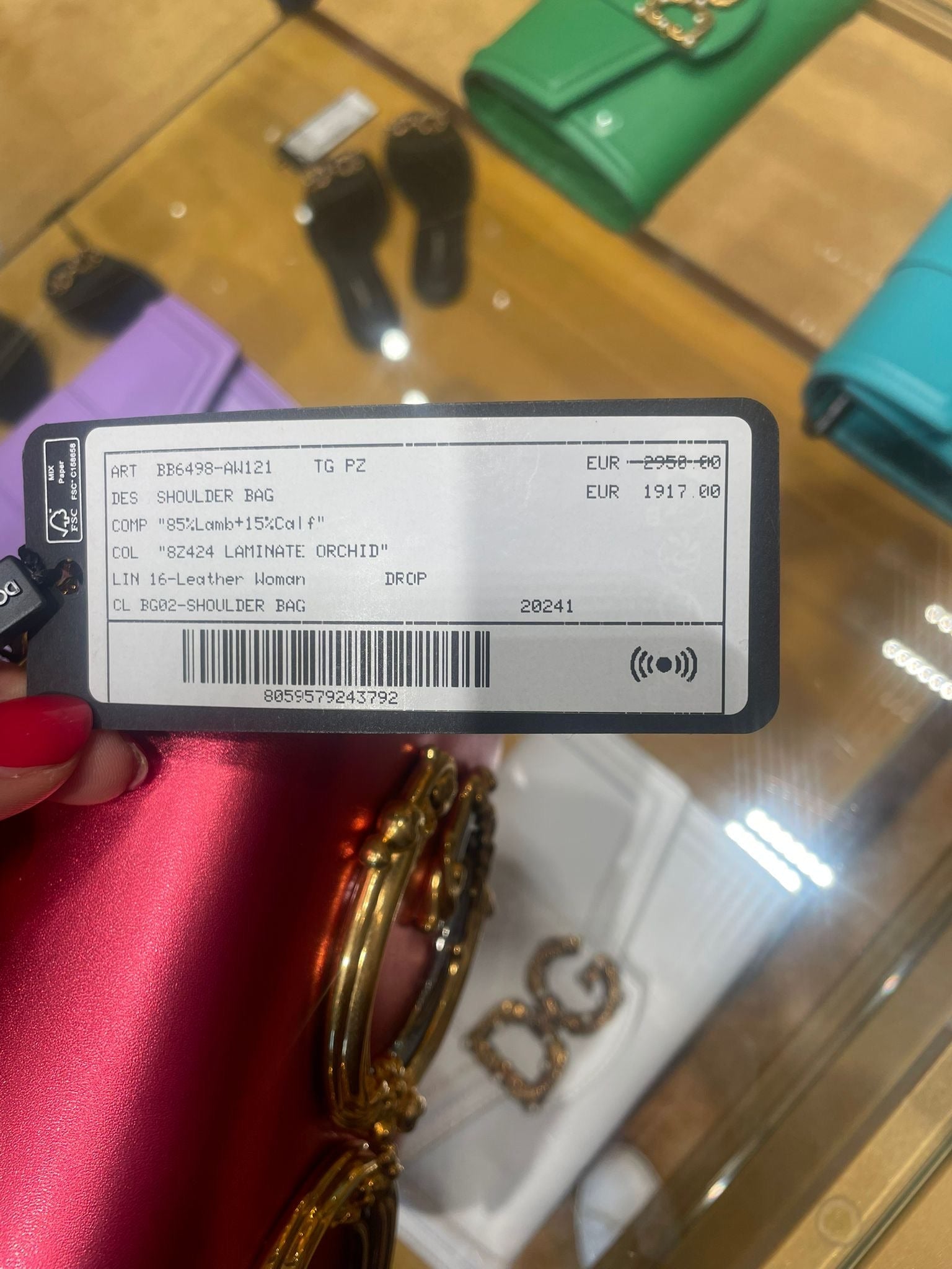 Dolce & Gabbana Damska torebka na ramię laminowana OrchidDolce & Gabbana