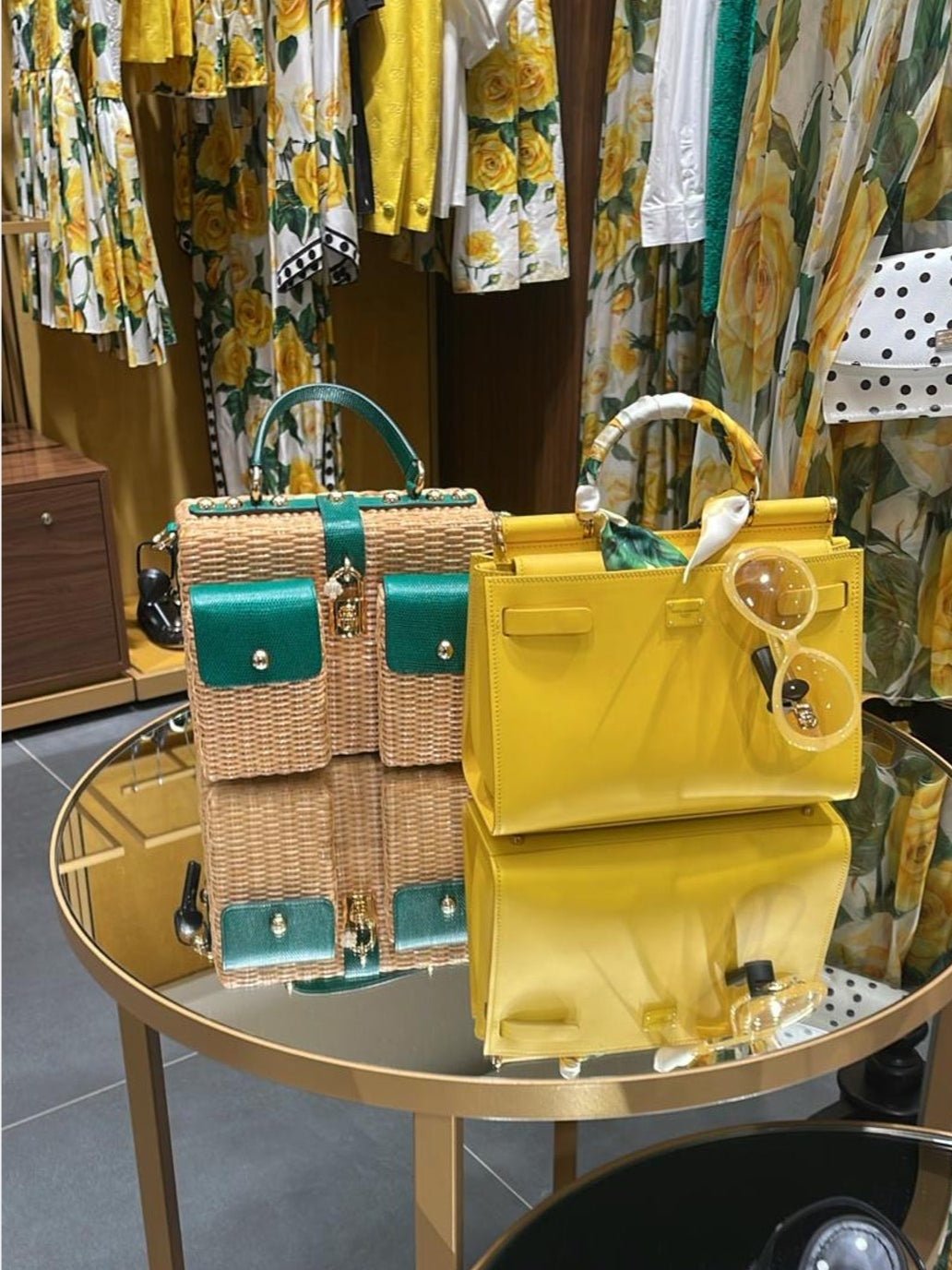 Dolce & Gabbana Damska torebka Natural Fibre zielonaDolce & Gabbana