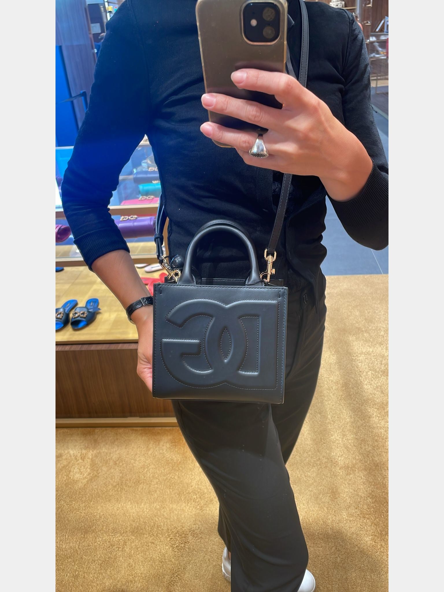 Dolce & Gabbana Damska torebka skórzana czarnaDolce & Gabbana
