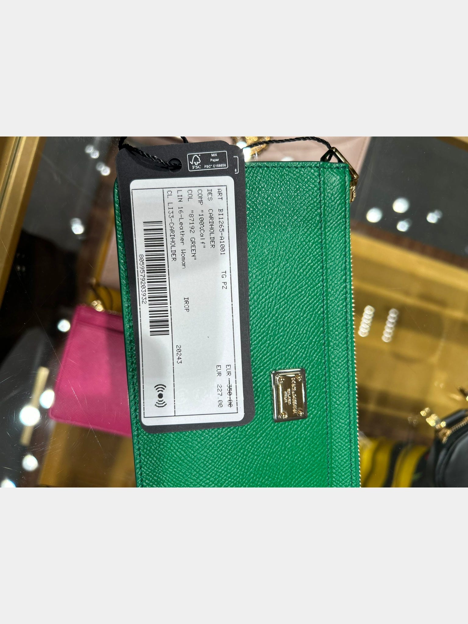 Dolce & Gabbana Damski etui na karty zielonyDolce & Gabbana