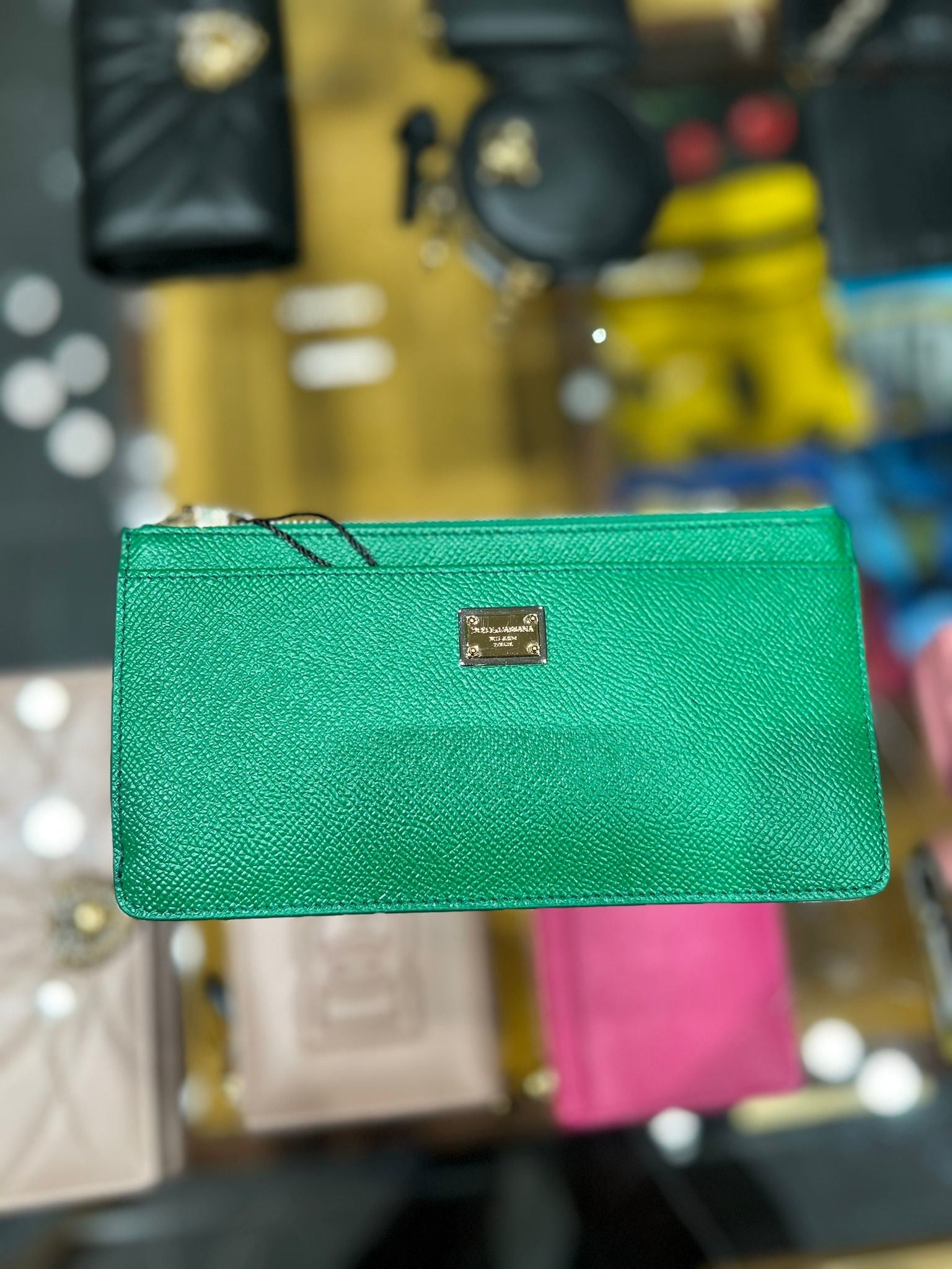 Dolce & Gabbana Damski etui na karty zielonyDolce & Gabbana
