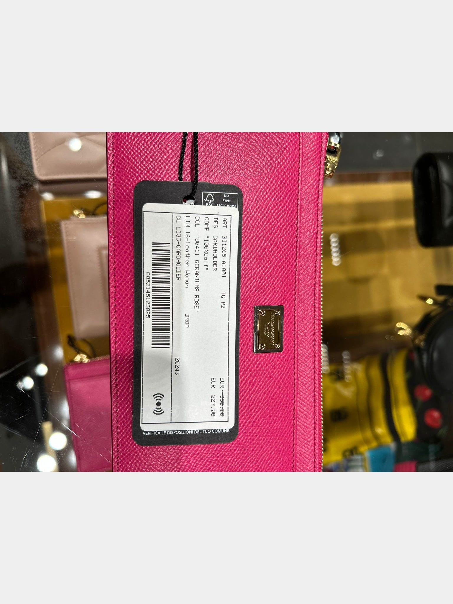 Dolce & Gabbana Damski kieszonkowiec skórzany różowyDolce & Gabbana