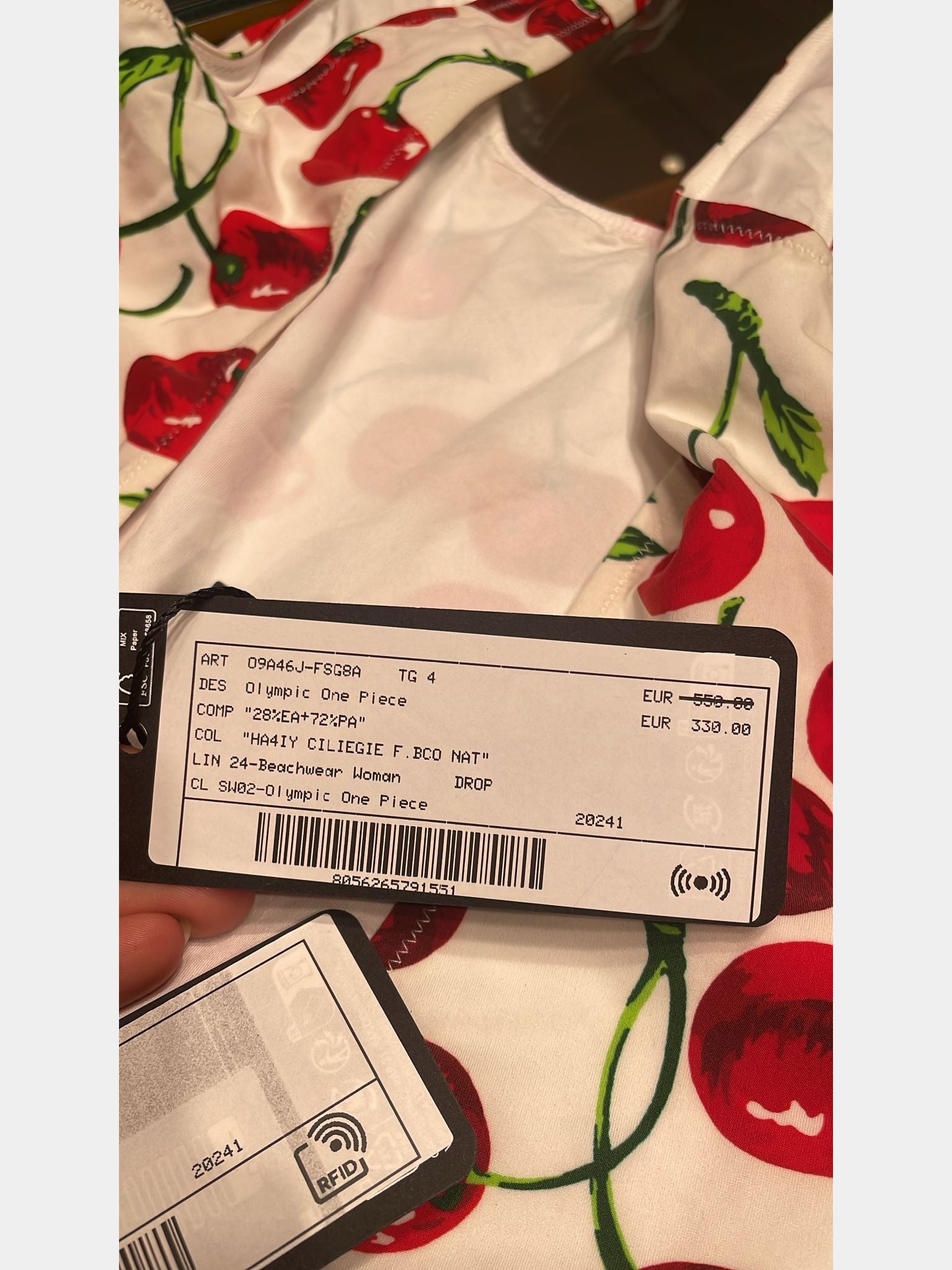 Dolce & Gabbana Damski kostium jednoczęściowy CzeresnieDolce & Gabbana