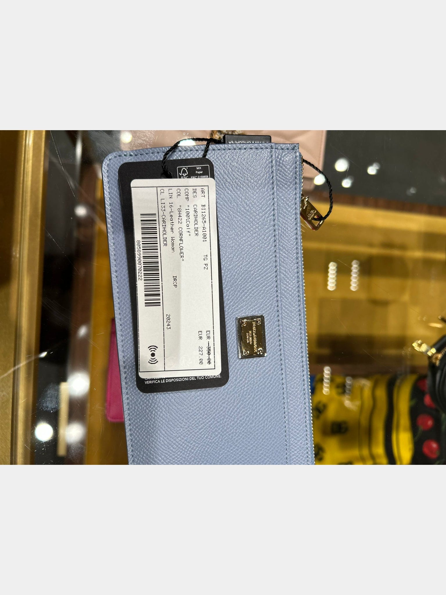 Dolce & Gabbana Damski portfel skórzany jasnoniebieskiDolce & Gabbana