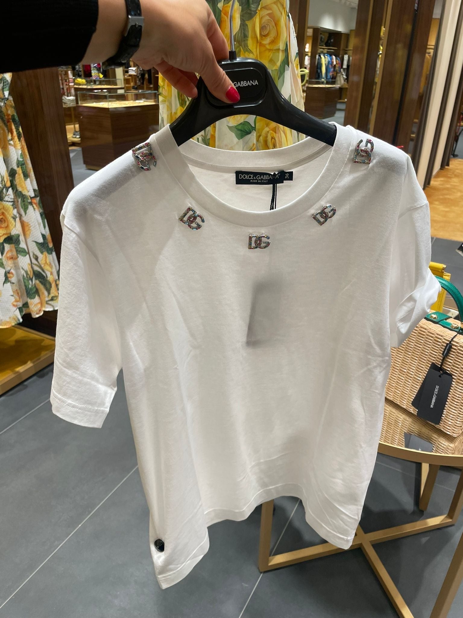 Dolce & Gabbana Damski T-Shirt Optical WhiteDolce & Gabbana