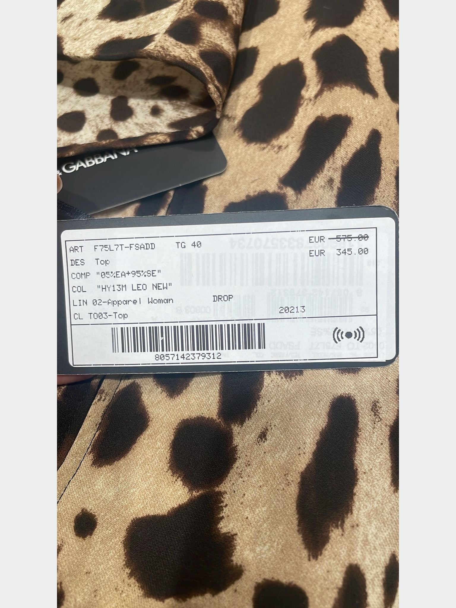 Dolce & Gabbana Damski Top LeopardowyDolce & Gabbana