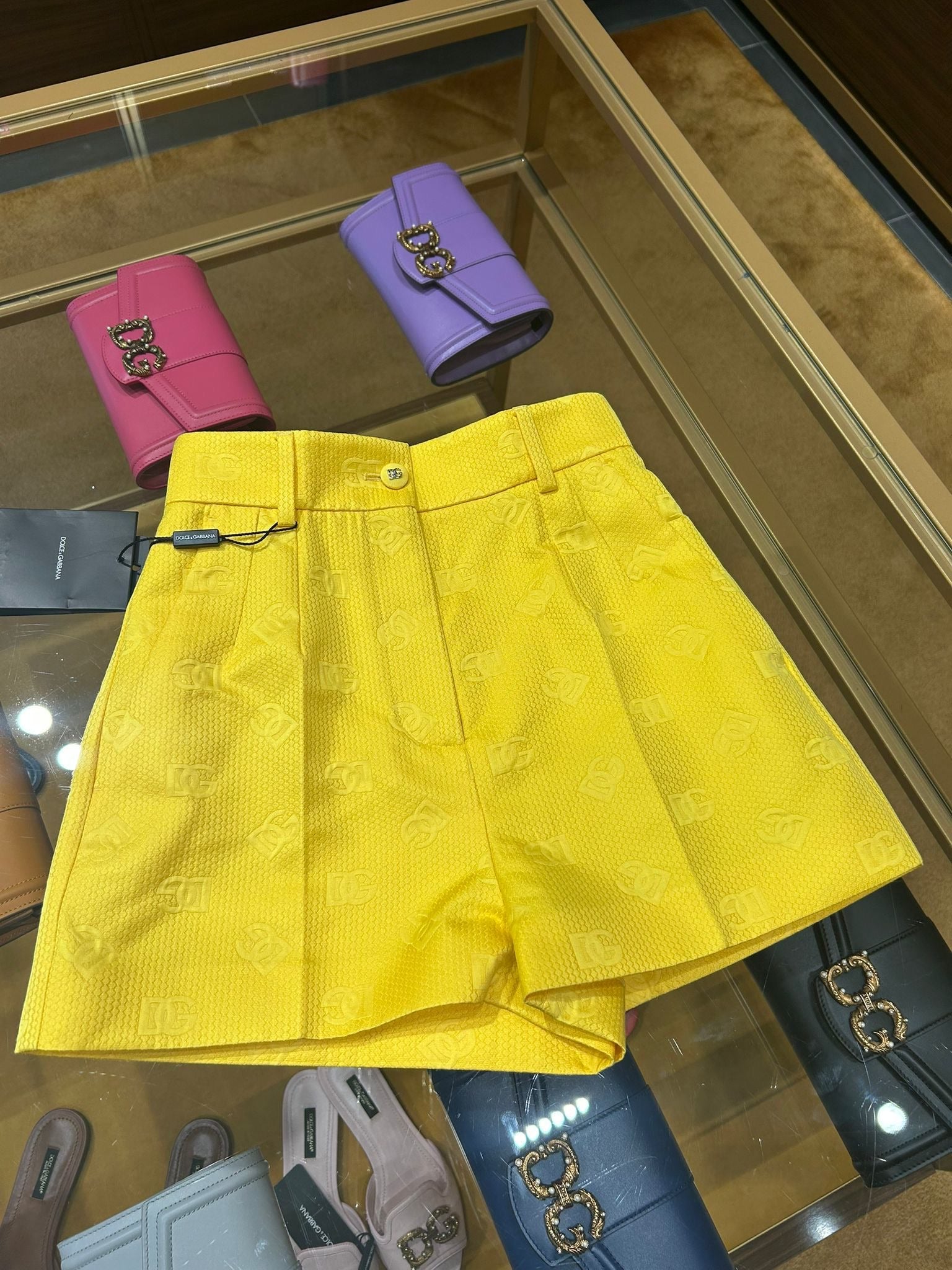 Dolce & Gabbana Damskie Spodnie Żółte FTBVHT - HJMOWDolce & Gabbana