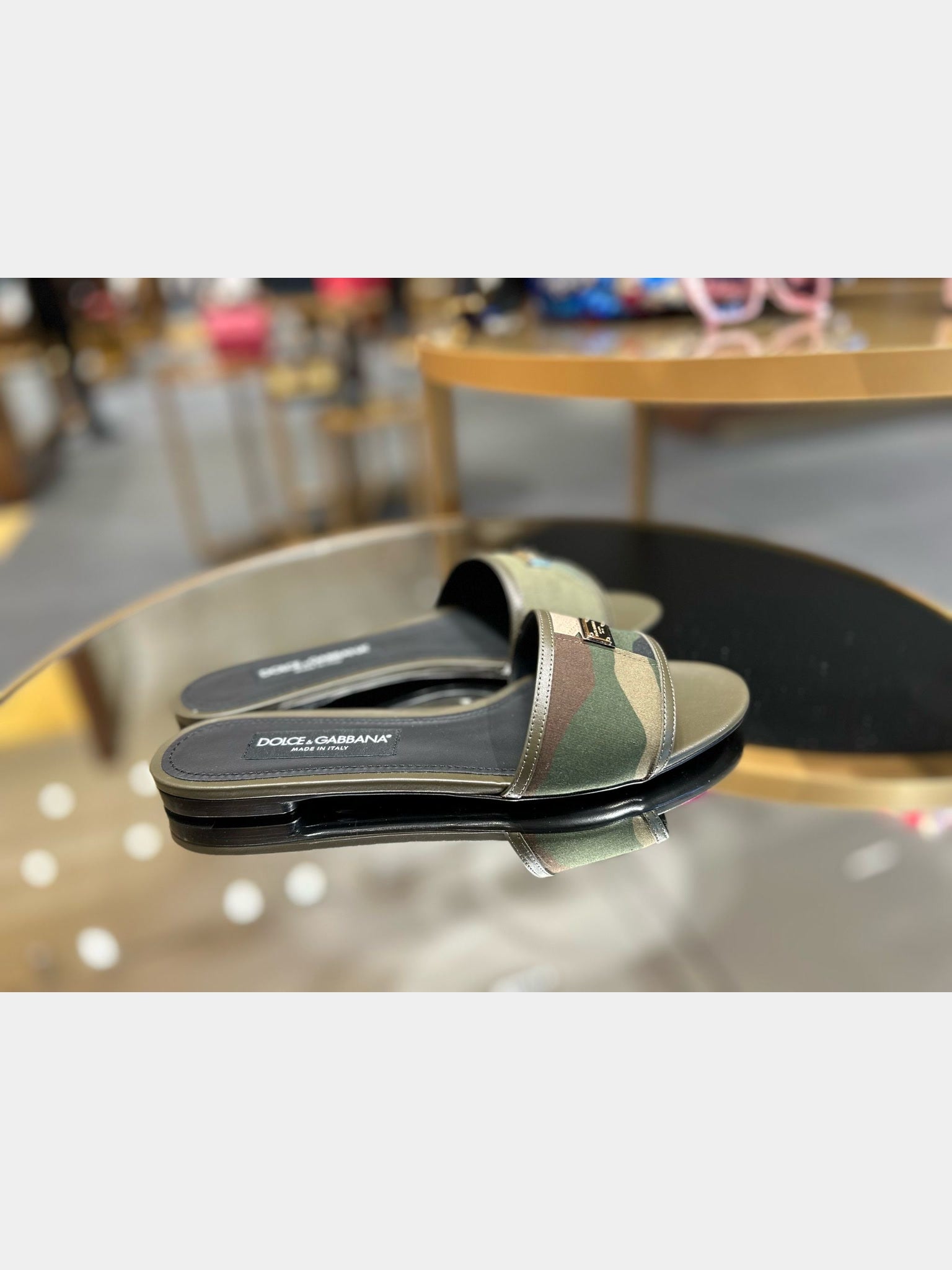 Dolce & Gabbana Flat Slides greenDolce & Gabbana