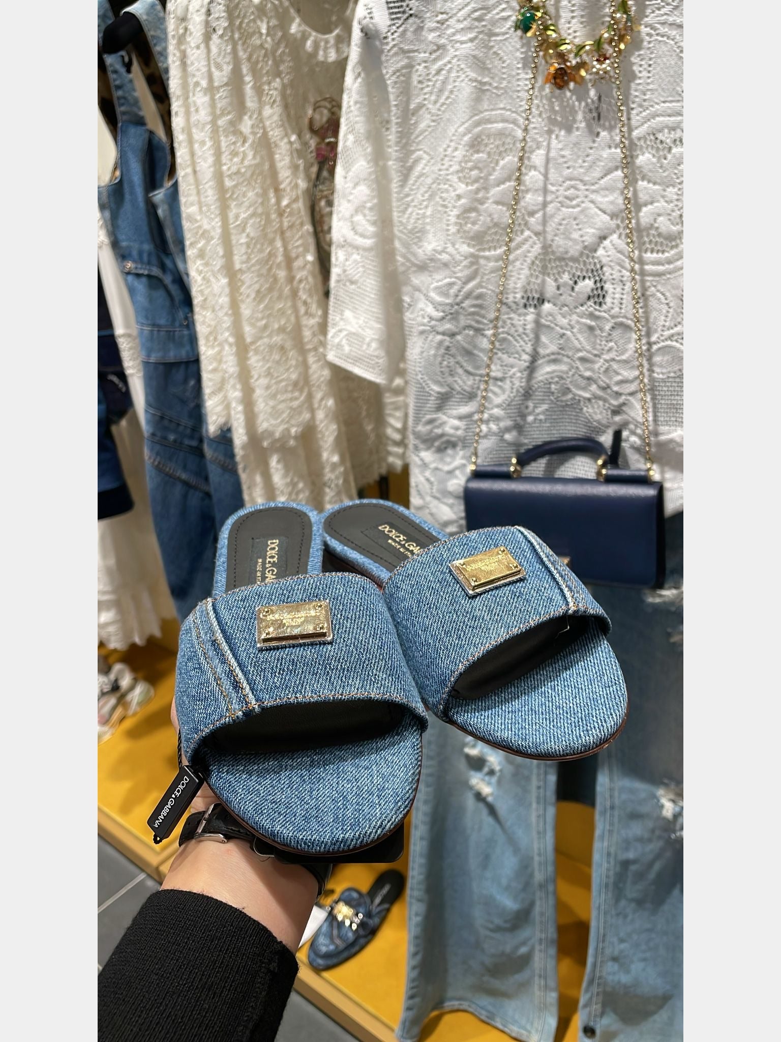 Dolce & Gabbana Flat Slides jeansDolce & Gabbana