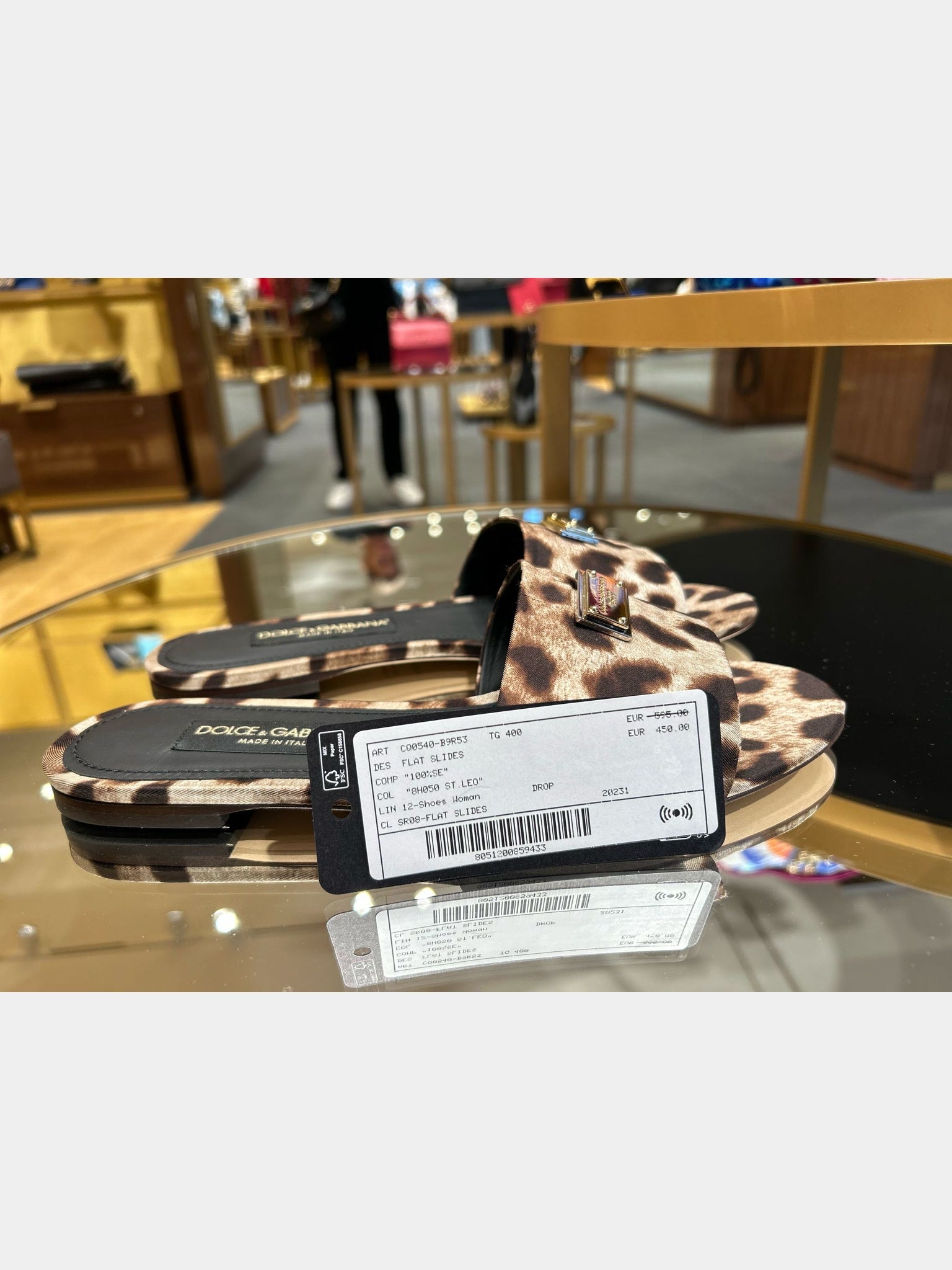 Dolce & Gabbana Flat Slides LeopardDolce & Gabbana