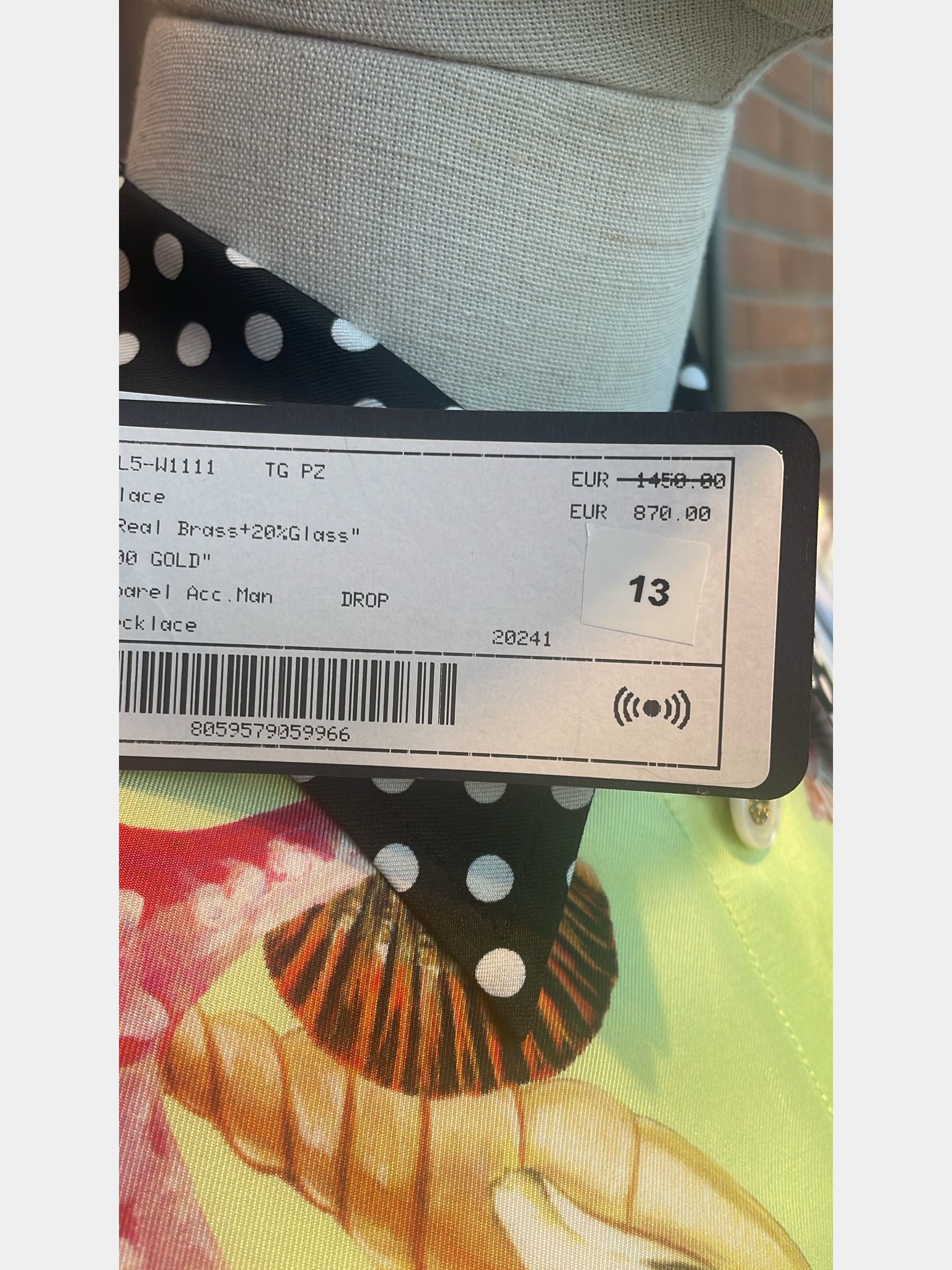 Dolce & Gabbana Naszyjnik Złoto SzklanyDolce & Gabbana