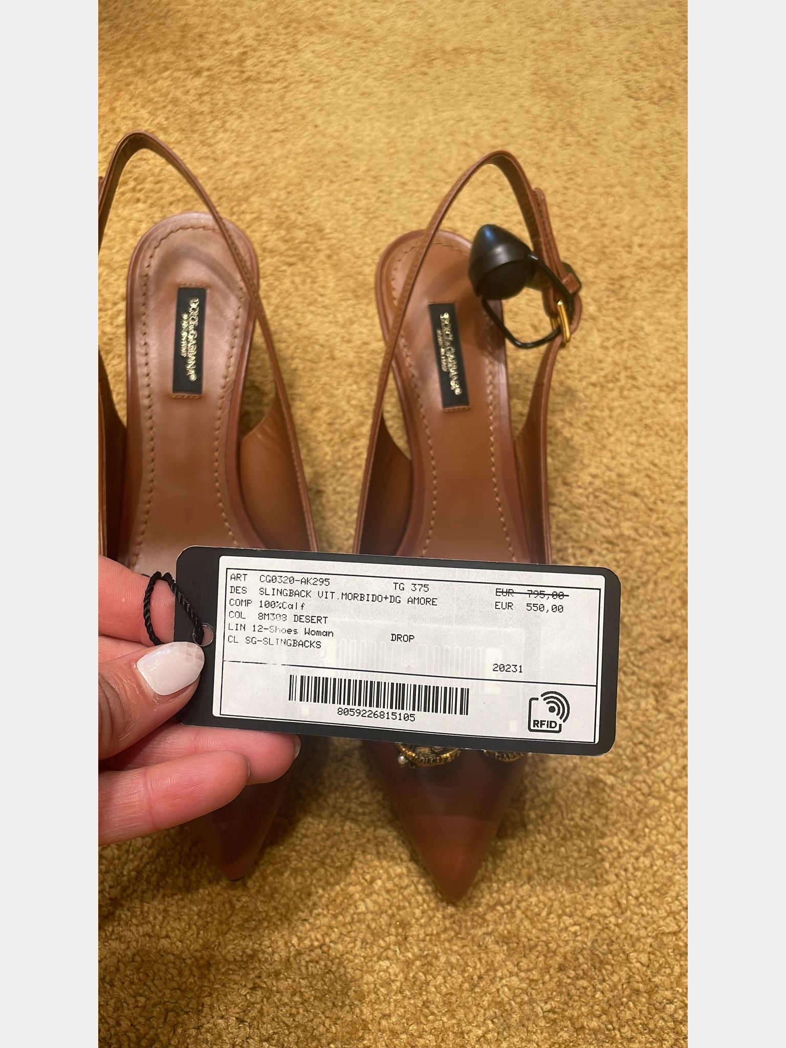 Dolce & Gabbana Slingback Damskie Desert Calf CG0320 - AK295Dolce & Gabbana