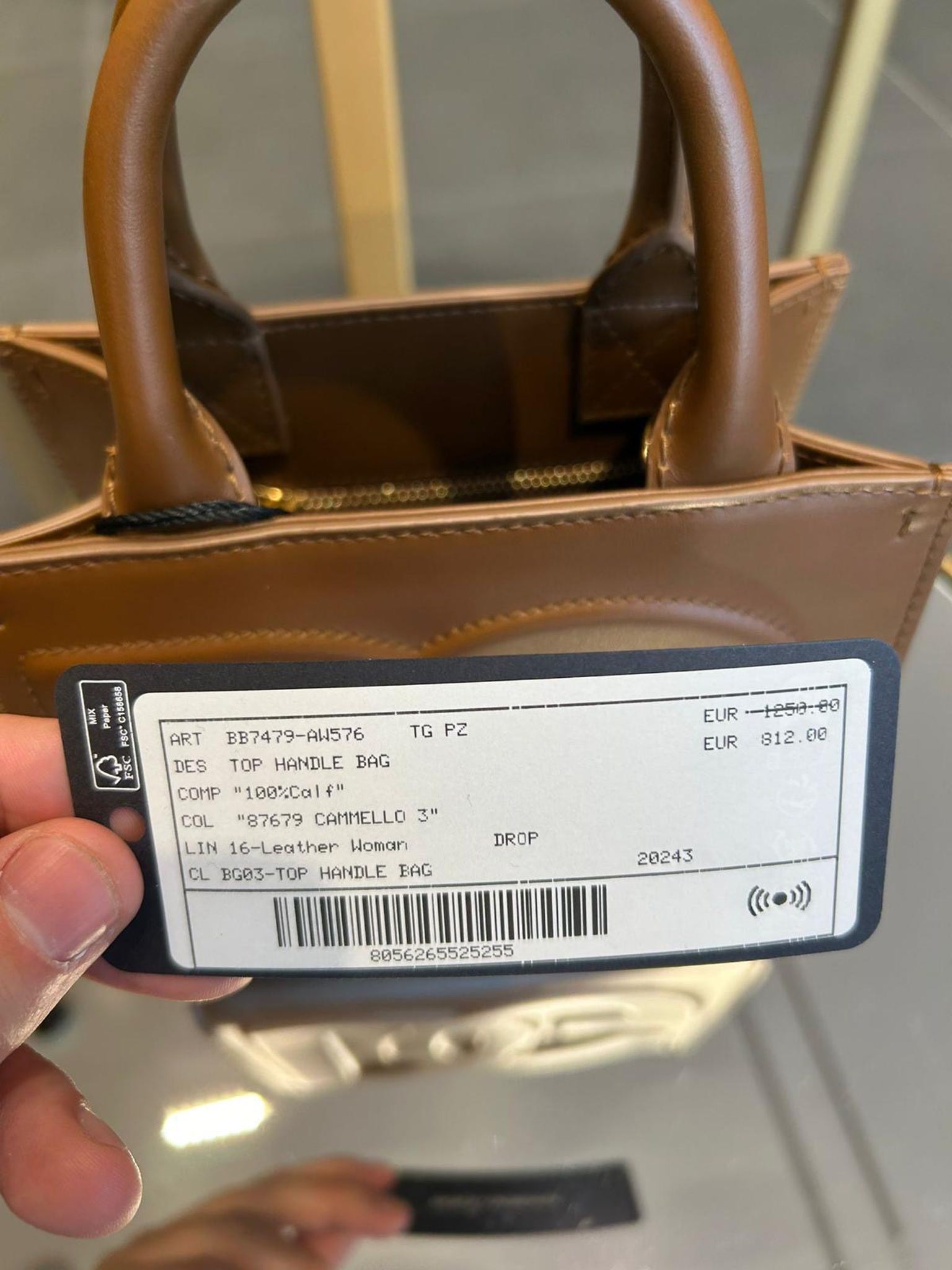 Dolce & Gabbana Torba Damska Top Handle Bag CAMMELLODolce & Gabbana