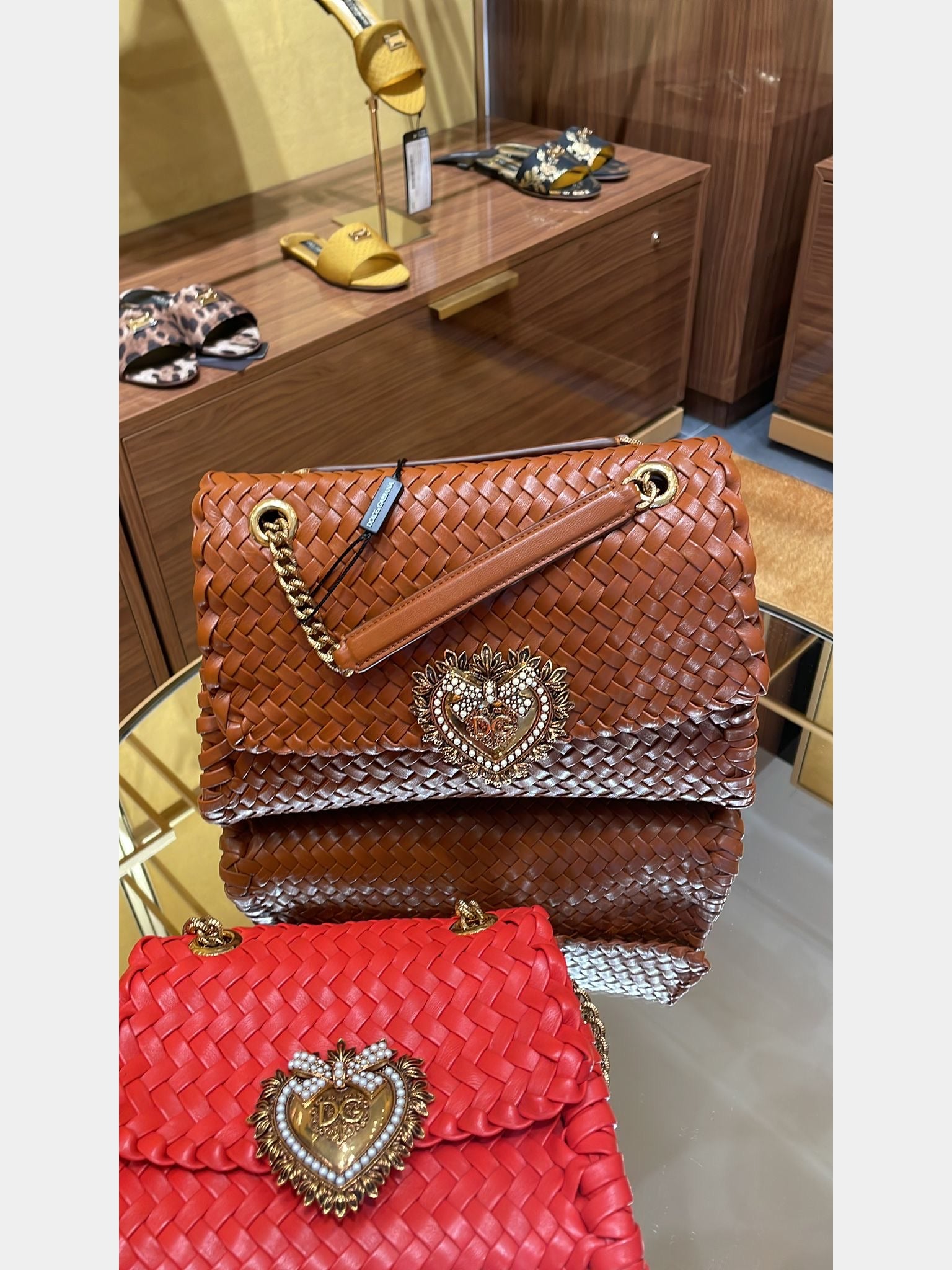 Dolce & Gabbana Torebka Damska Pleciona BrązowaDolce & Gabbana