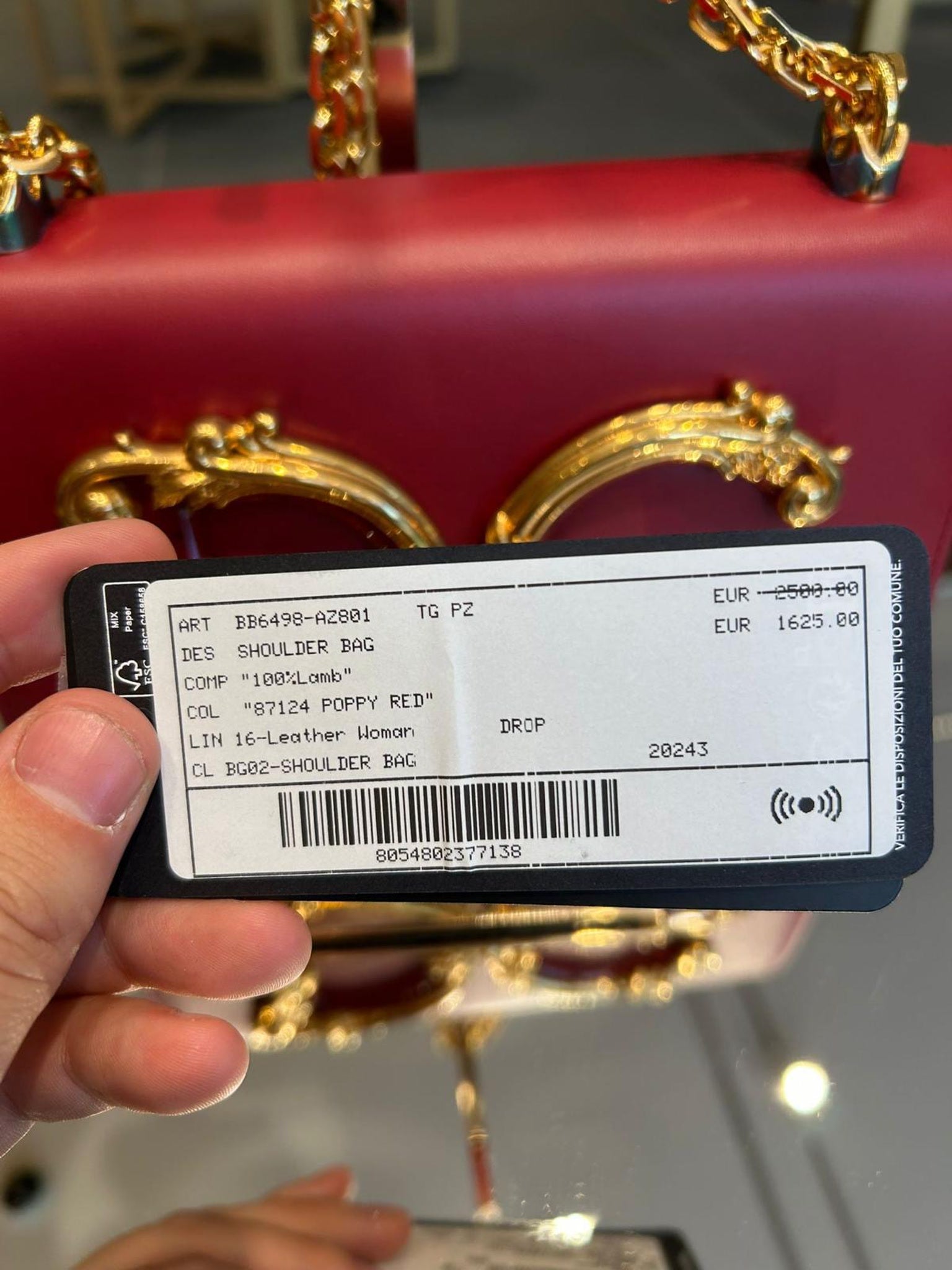 Dolce & Gabbana Torebka Damska Poppy Red Shoulder BagDolce & Gabbana