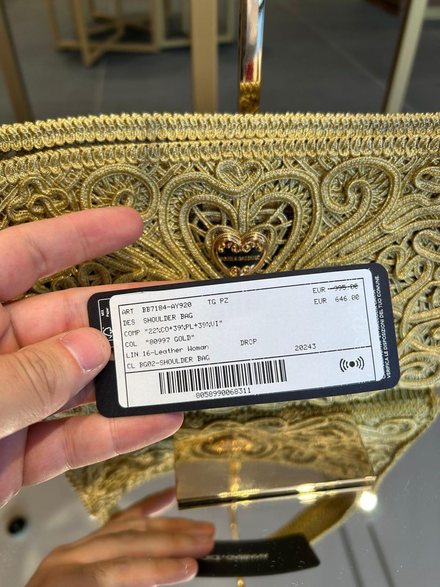 Dolce & Gabbana Torebka Damska Złota Shoulder BagDolce & Gabbana