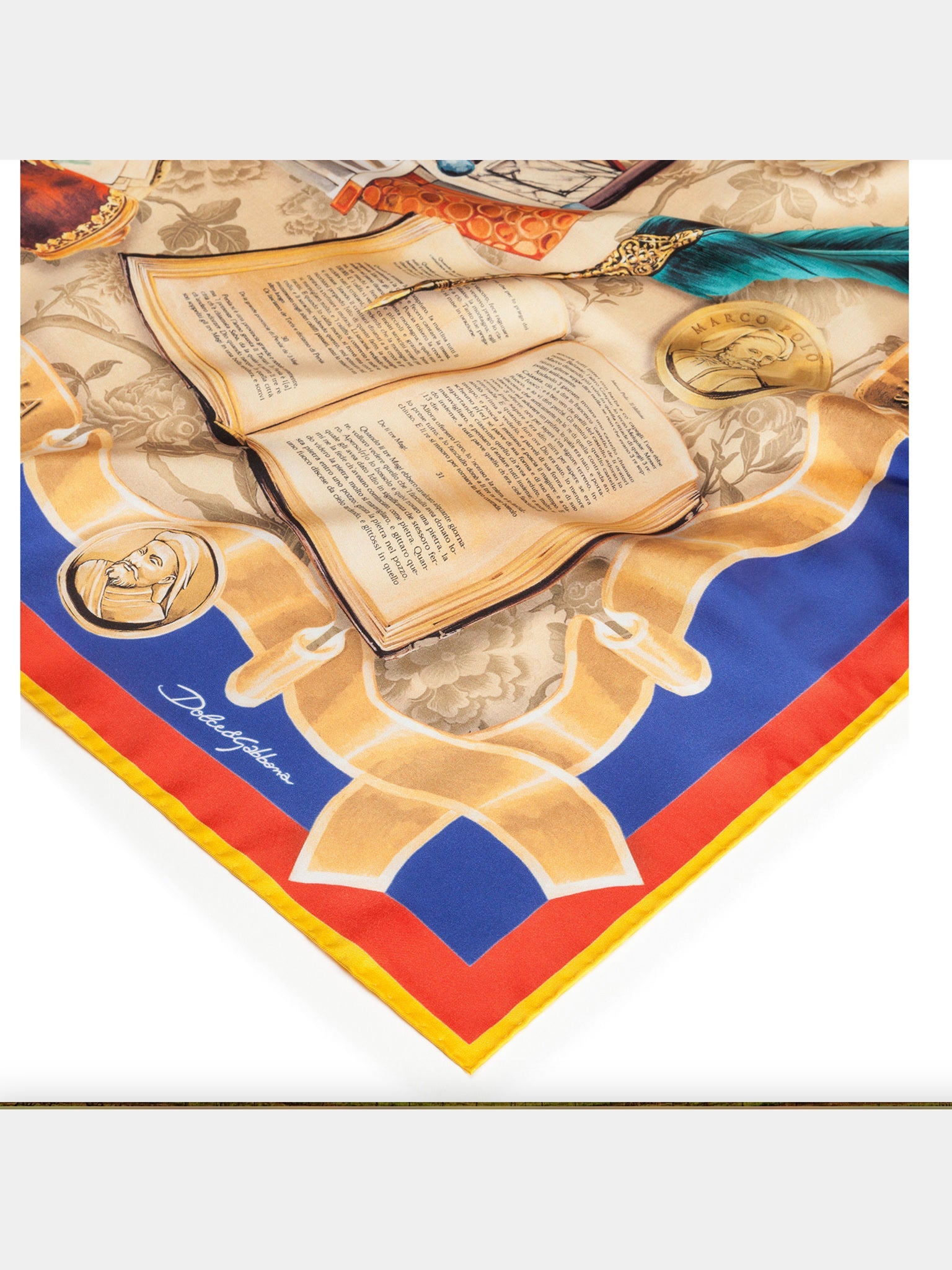 Dolce & Gabbana Twill Silk Foulard with Silk Road PrintDolce & Gabbana