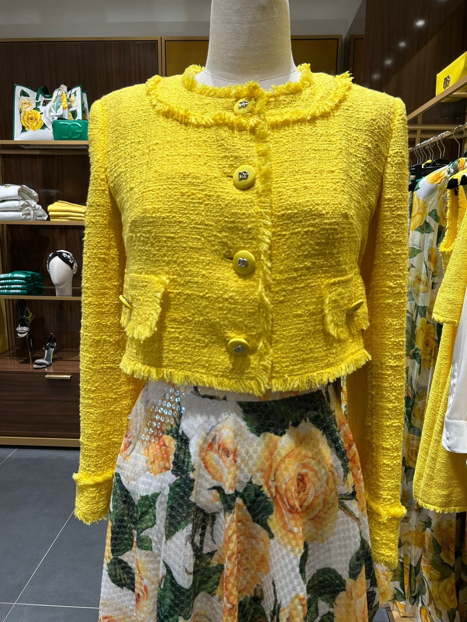 Dolce & Gabbana Żółta Kurtka Damska JacketDolce & Gabbana