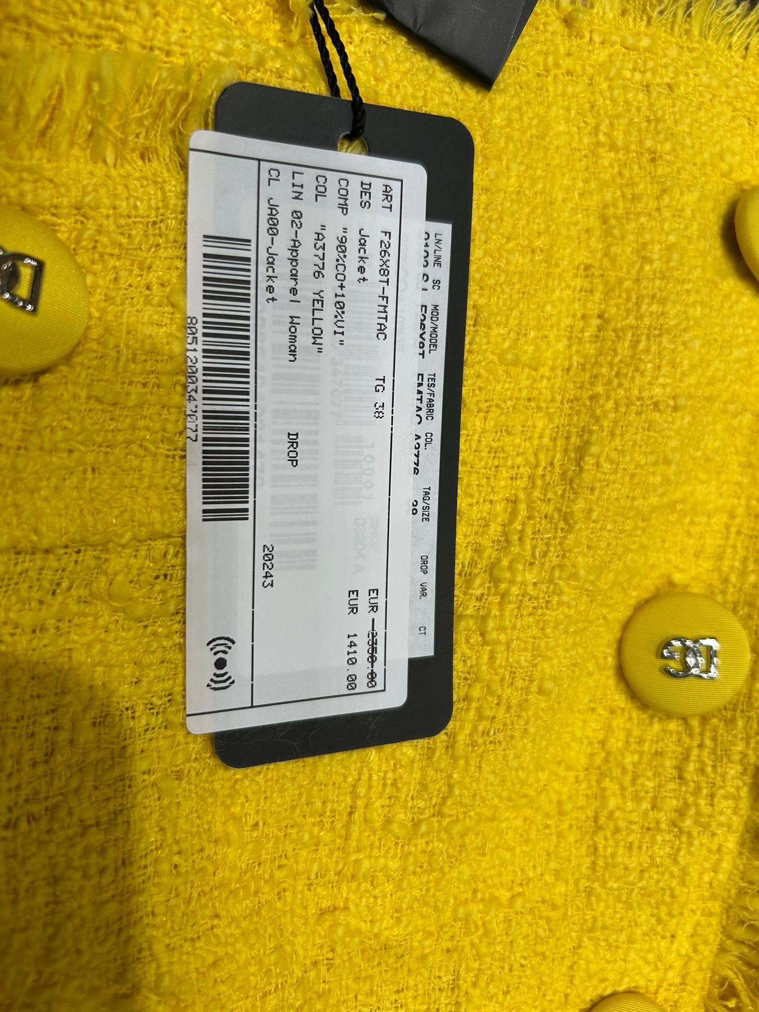 Dolce & Gabbana Żółta Kurtka Damska JacketDolce & Gabbana