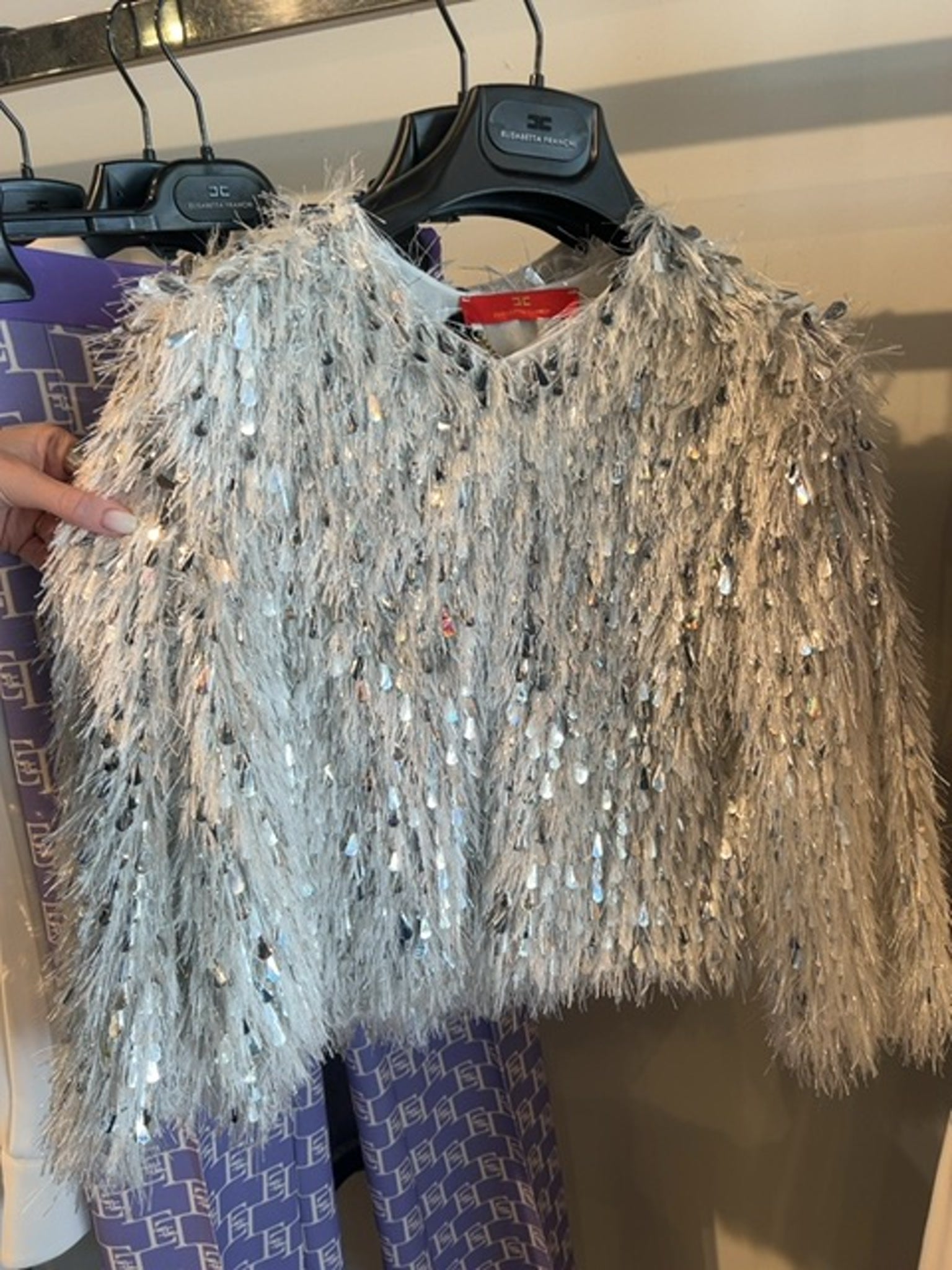 Elisabetta Franchi Damska kurtka Argento/AvorioElisabetta Franchi