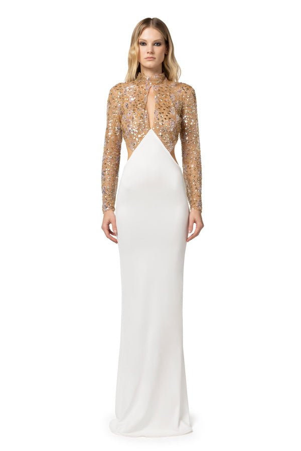 Elisabetta Franchi damska sukienka Oro Avorio AB - 516 - 41EWElisabetta Franchi