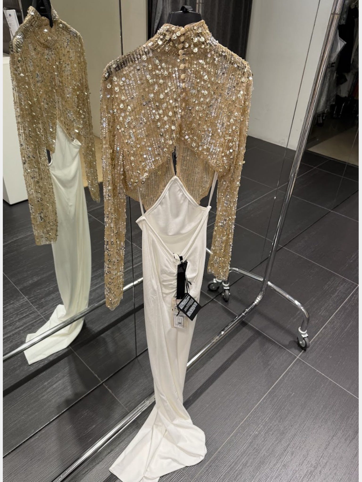 Elisabetta Franchi damska sukienka Oro Avorio AB - 516 - 41EWElisabetta Franchi