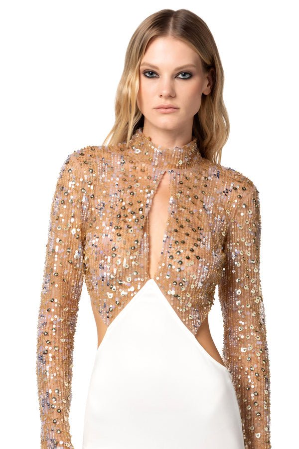 Elisabetta Franchi damska sukienka Oro Avorio AB - 516 - 41EWElisabetta Franchi