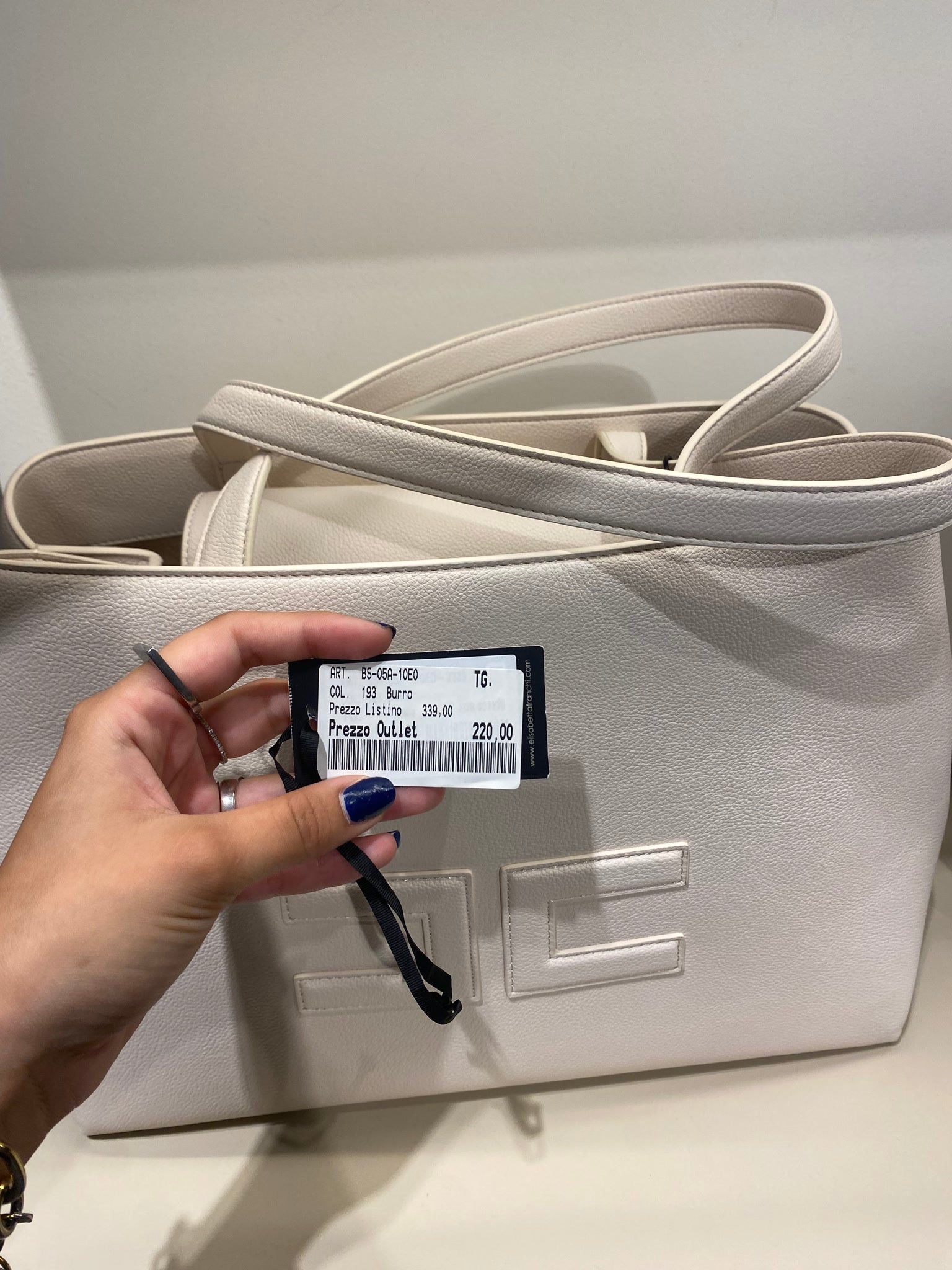 Elisabetta Franchi Damska torba na ramię skórzana BurroElisabetta Franchi