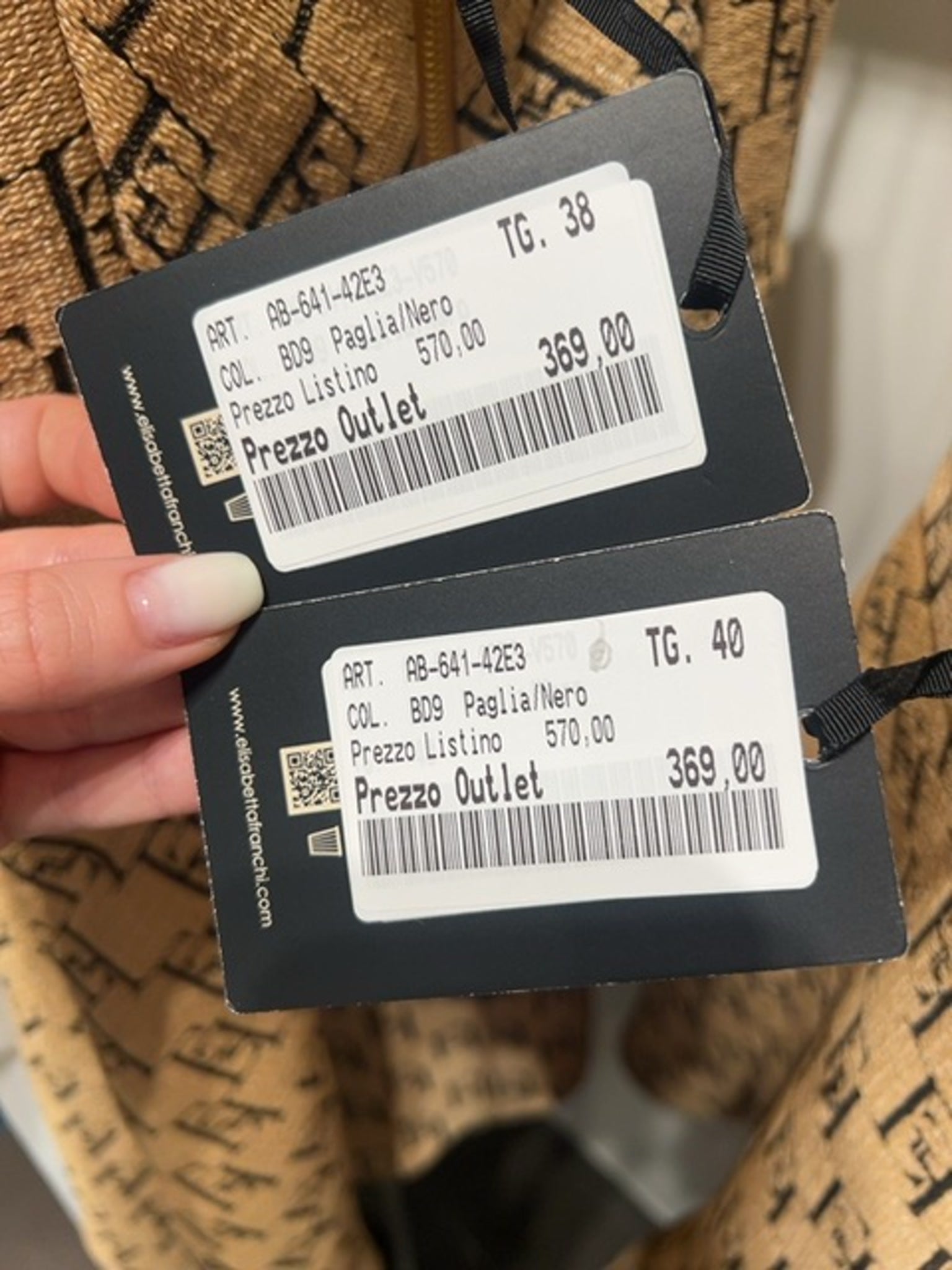 Elisabetta Franchi Damska torba Paglia/NeroElisabetta Franchi