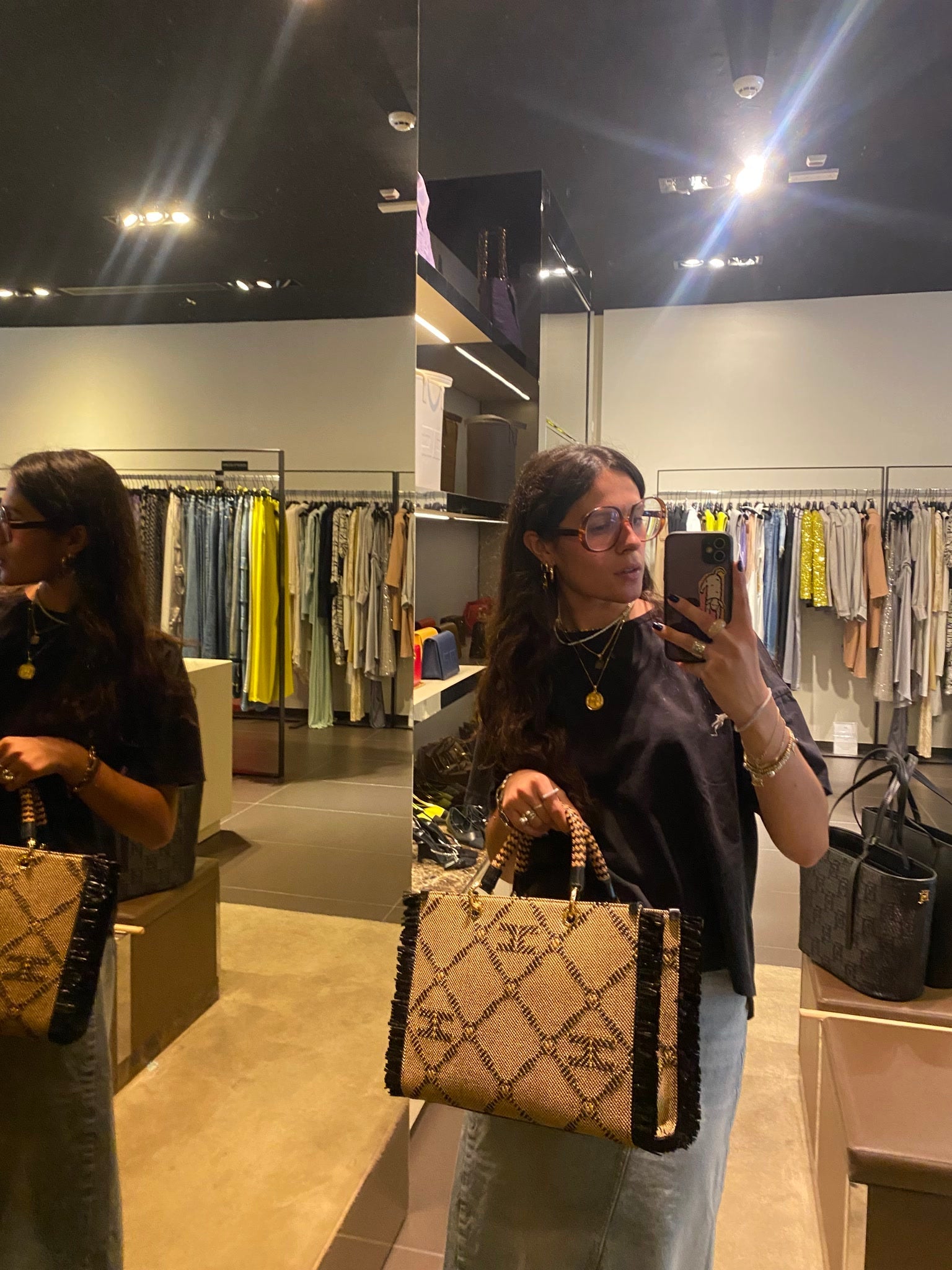 Elisabetta Franchi Damska torebka Nero/PagliaElisabetta Franchi