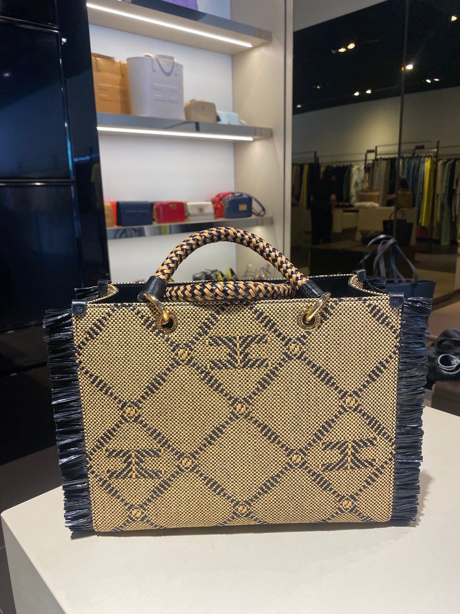 Elisabetta Franchi Damska torebka Nero/PagliaElisabetta Franchi