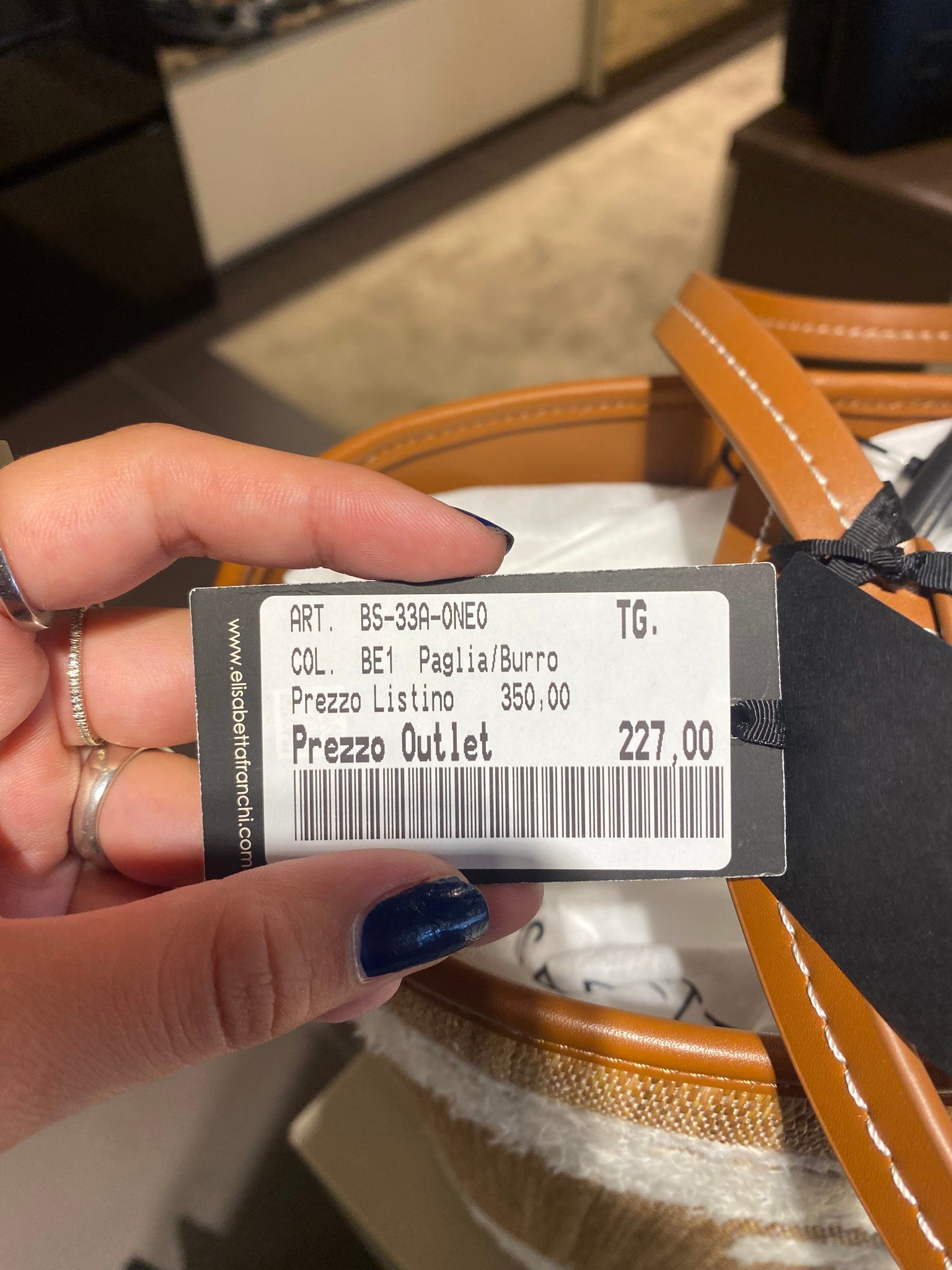 Elisabetta Franchi Damska torebka Paglia/BurroElisabetta Franchi