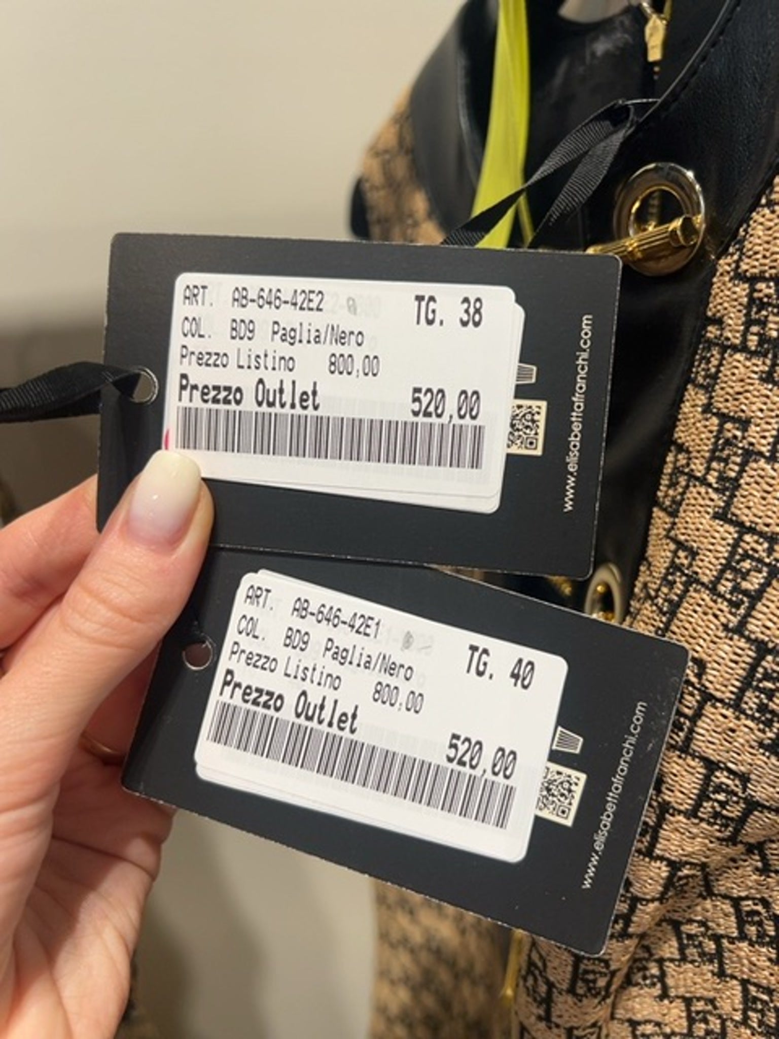Elisabetta Franchi Damska torebka Paglia/NeroElisabetta Franchi