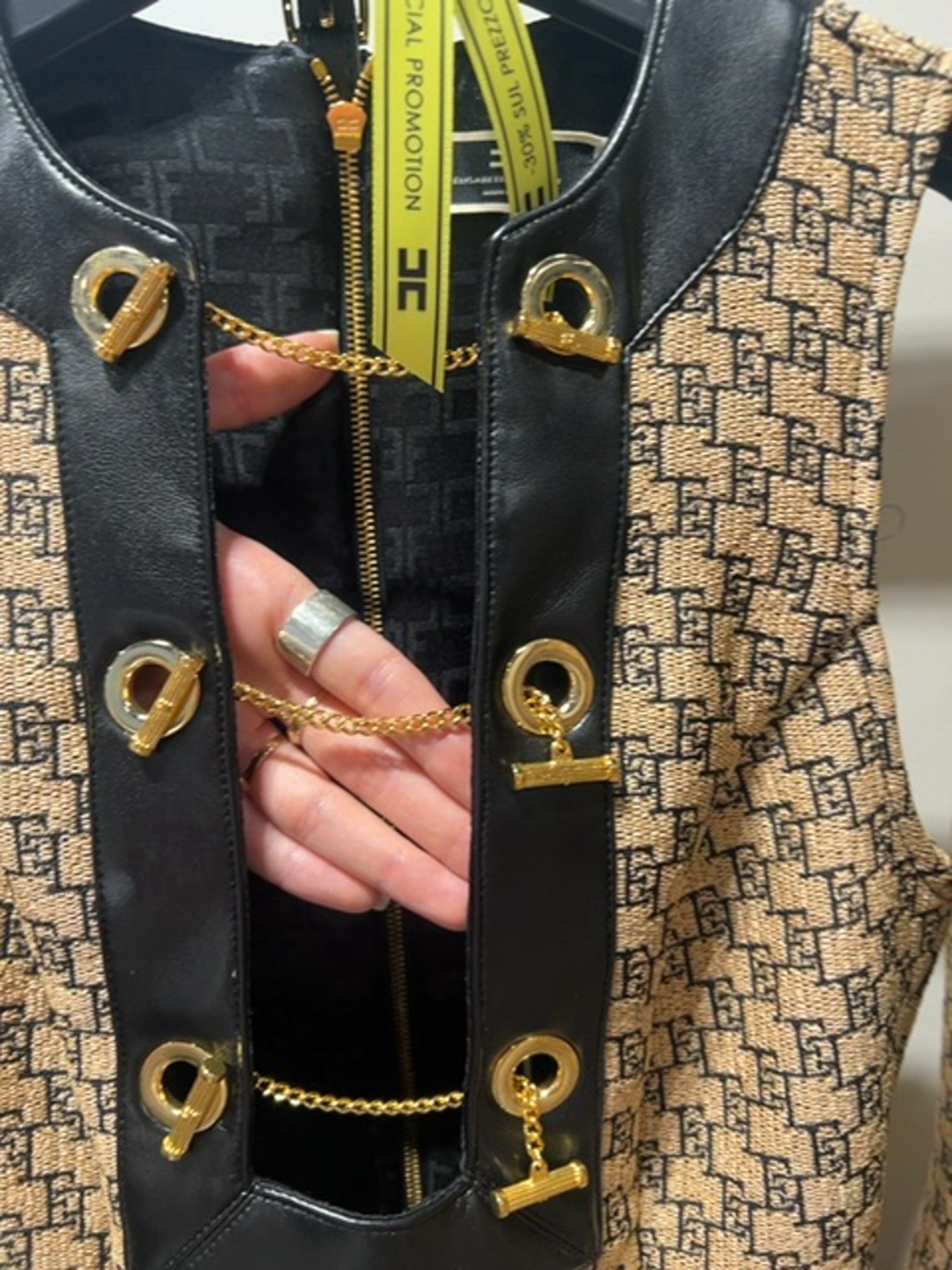 Elisabetta Franchi Damska torebka Paglia/NeroElisabetta Franchi