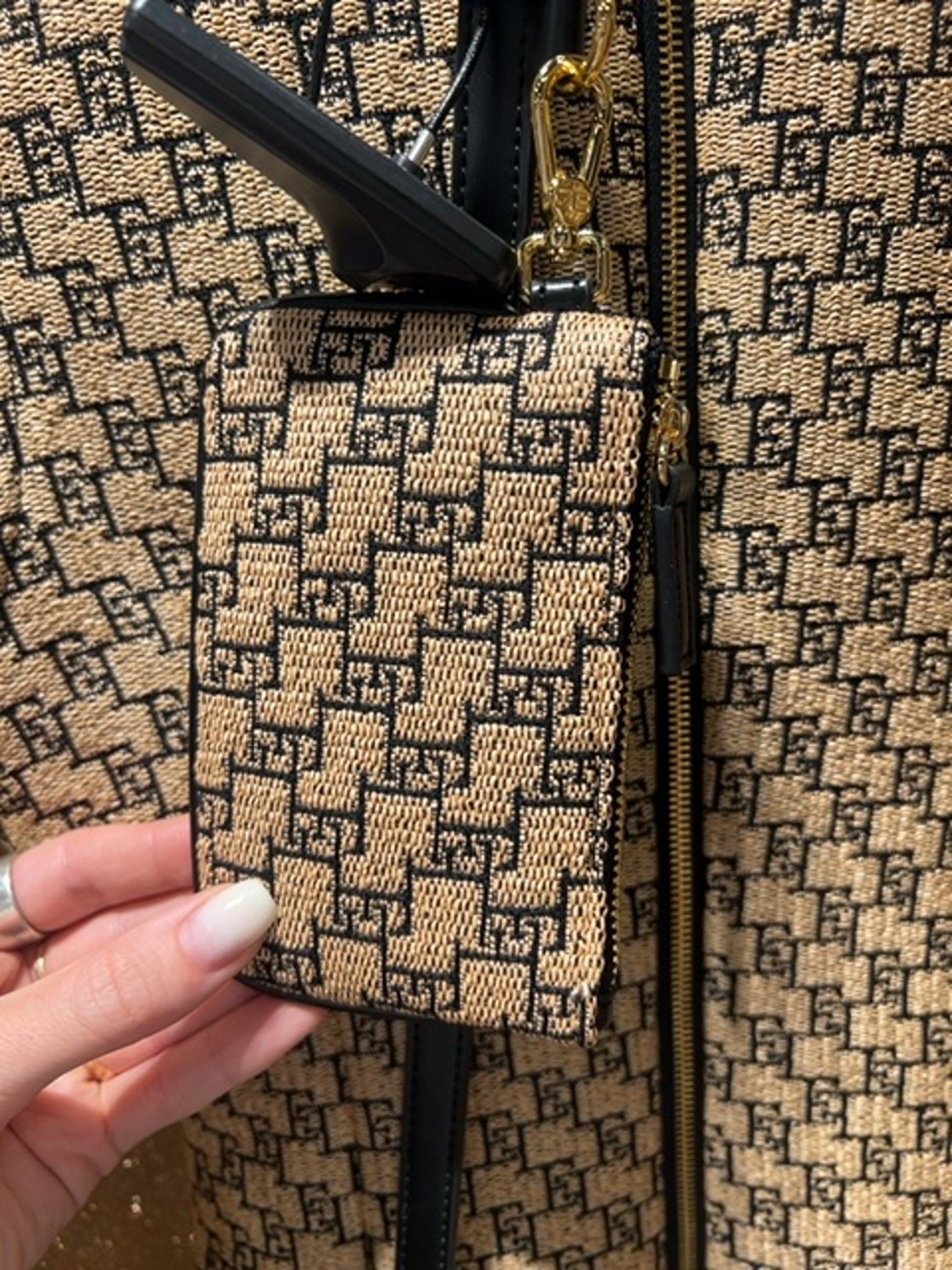 Elisabetta Franchi Damska torebka Paglia/NeroElisabetta Franchi