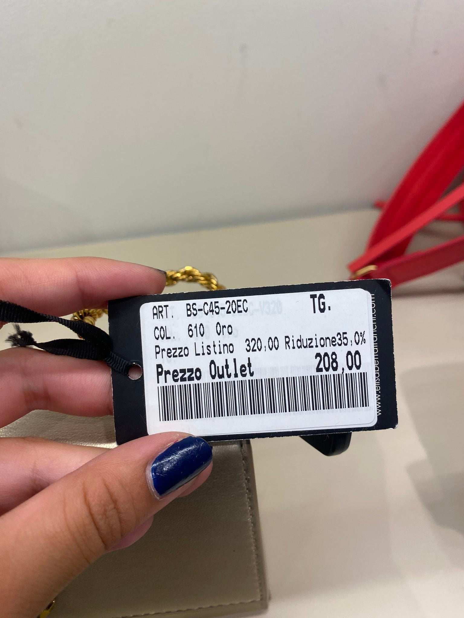 Elisabetta Franchi Damska torebka skórzana 610 OroElisabetta Franchi
