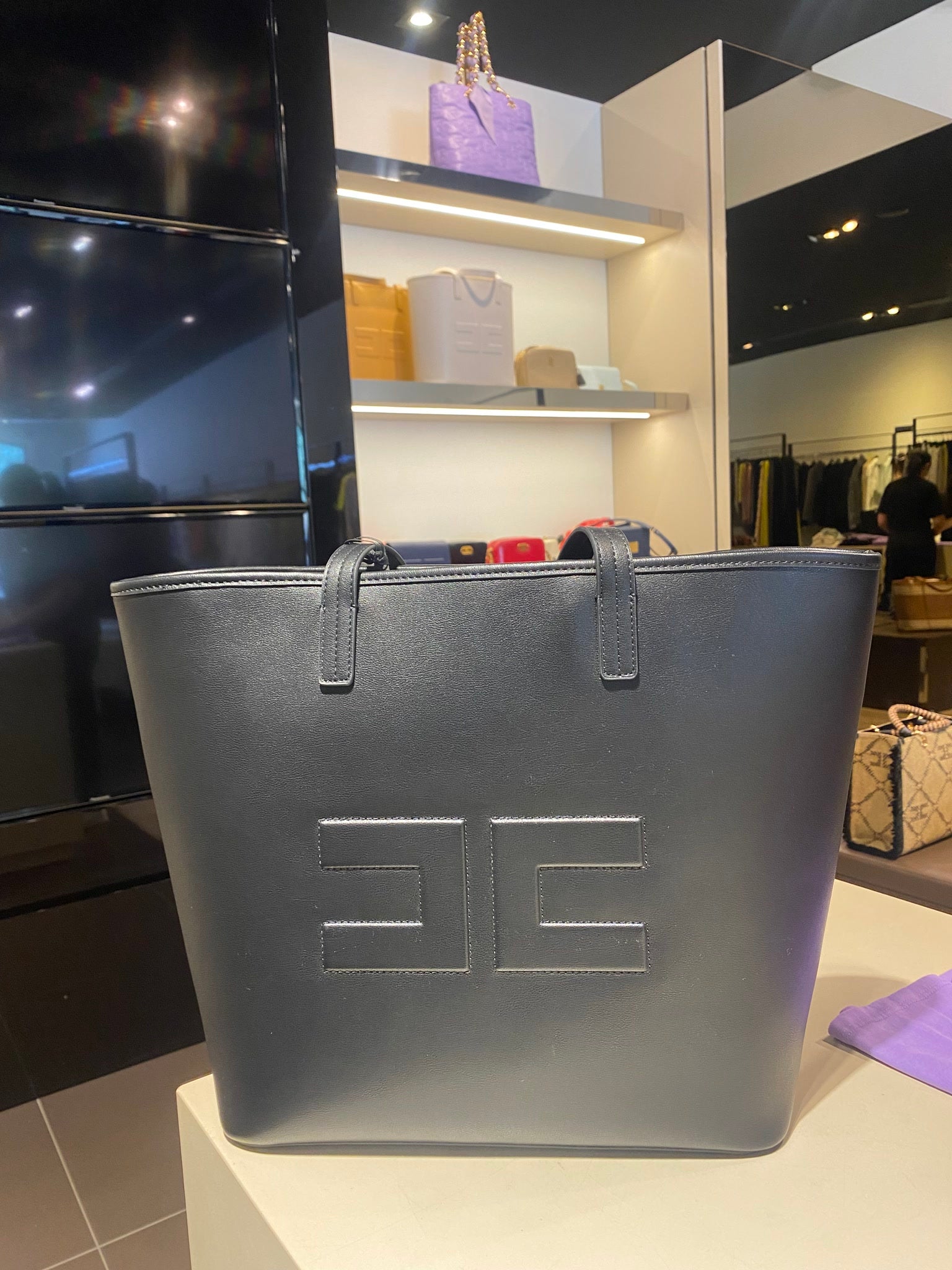 Elisabetta Franchi Damska torebka skórzana czarnaElisabetta Franchi