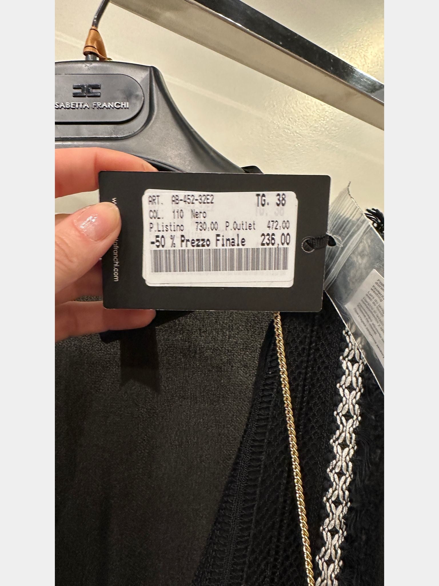 Elisabetta Franchi Dwukolorowa sukienka mini z tweeduElisabetta Franchi