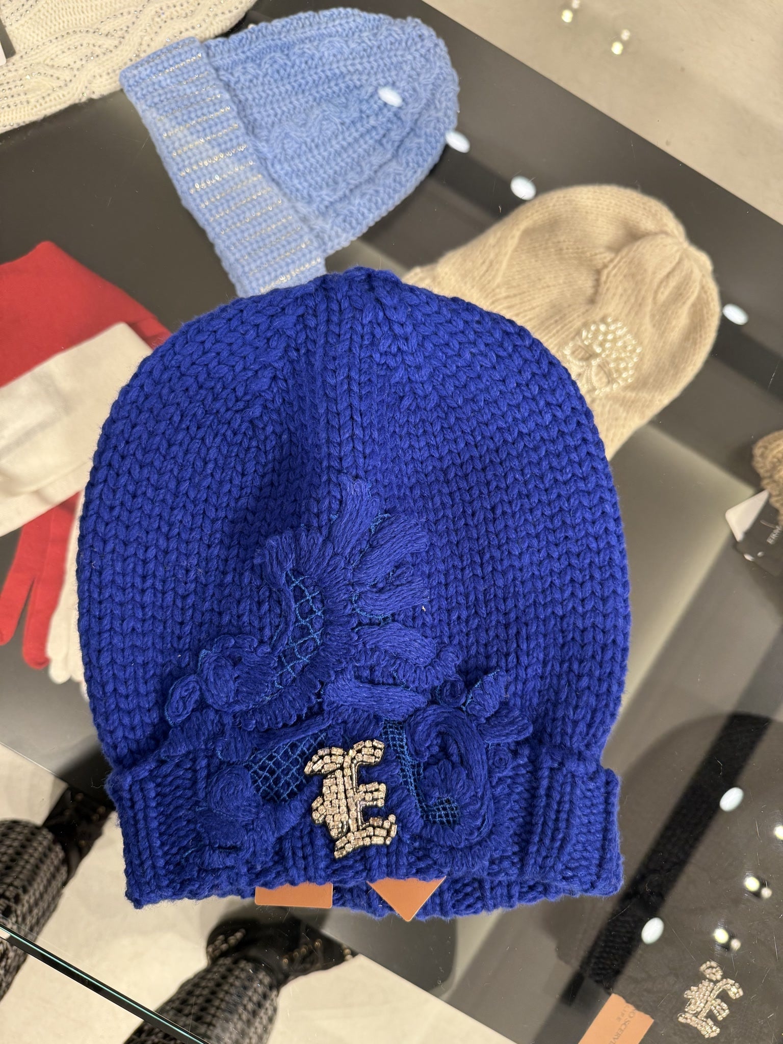 Ermanno Scervino Blue Knit HatErmanno Scervino