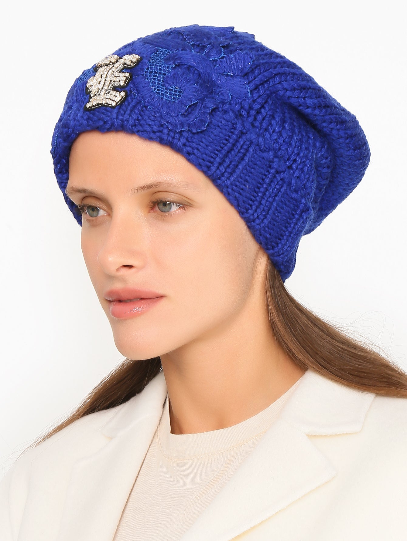 Ermanno Scervino Blue Knit HatErmanno Scervino