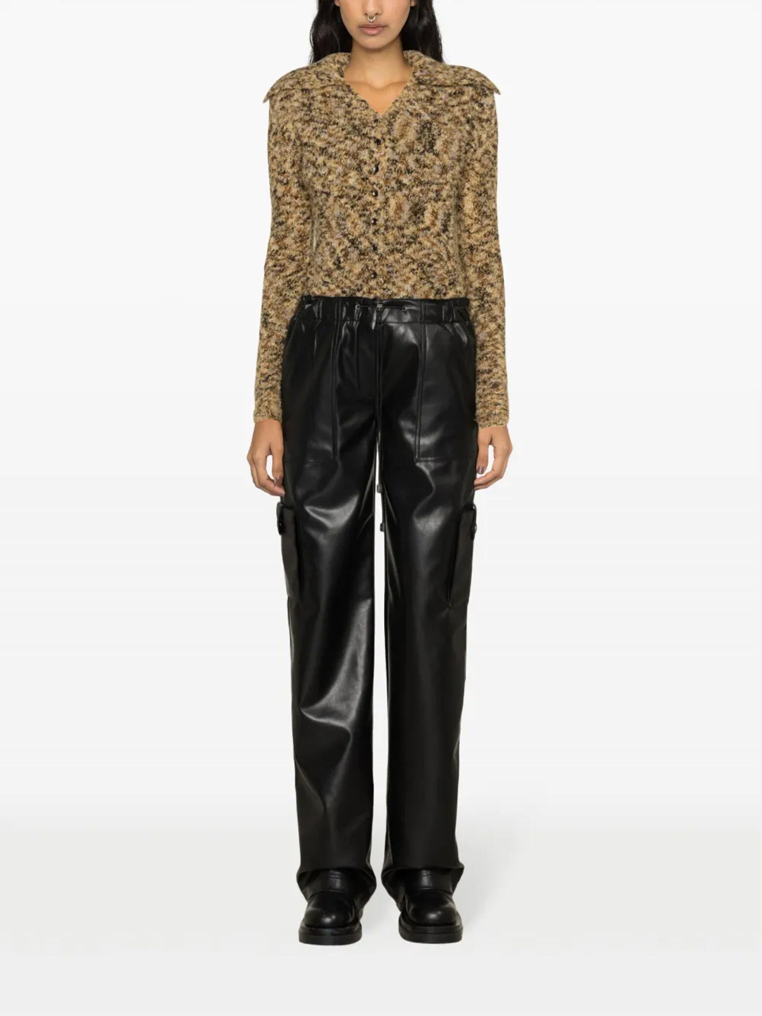Ermanno Scervino Drawstring - Waist Faux - Leather TrousersErmanno Scervino