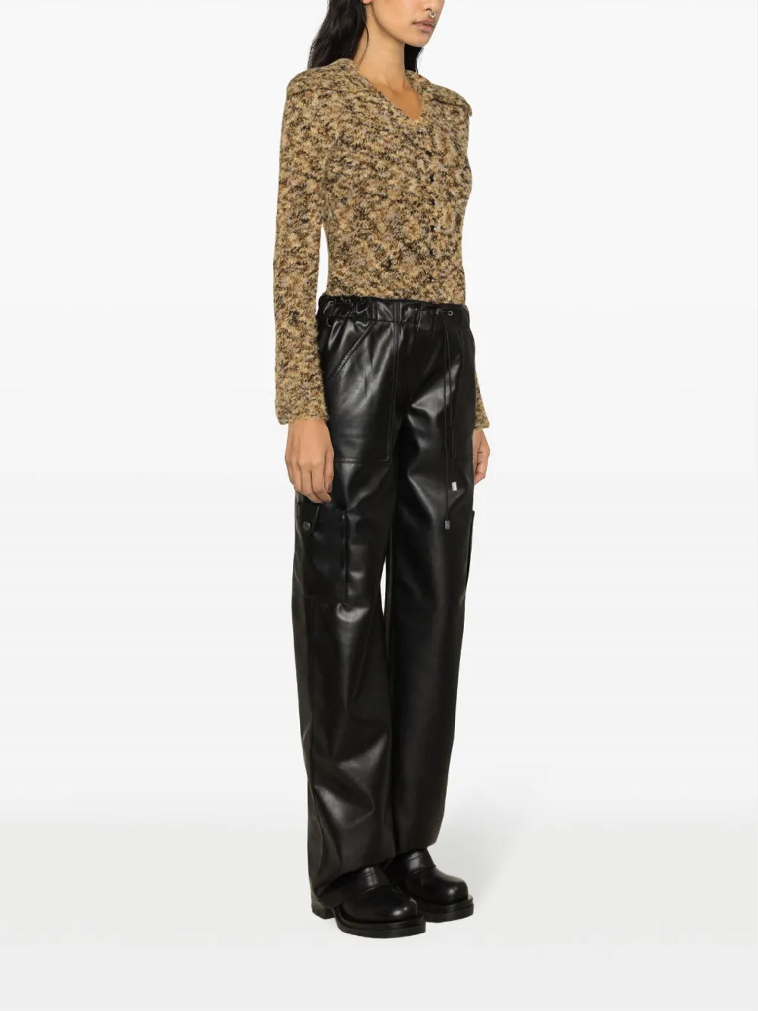 Ermanno Scervino Drawstring - Waist Faux - Leather TrousersErmanno Scervino
