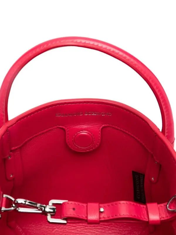 Ermanno Scervino Red Floral Leather BagErmanno Scervino