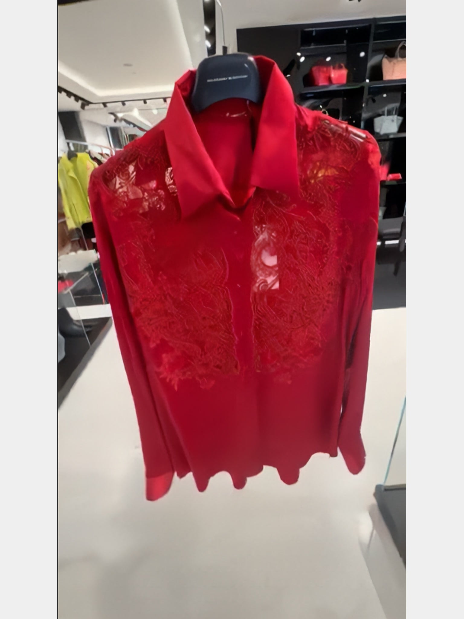 Ermanno Scervino Red Lace BlouseErmanno Scervino
