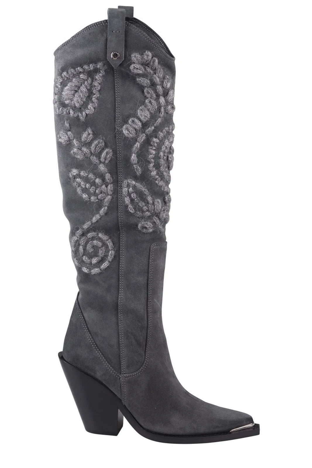 Ermanno Scervino Suede & Wool Embroidered BootsErmanno Scervino