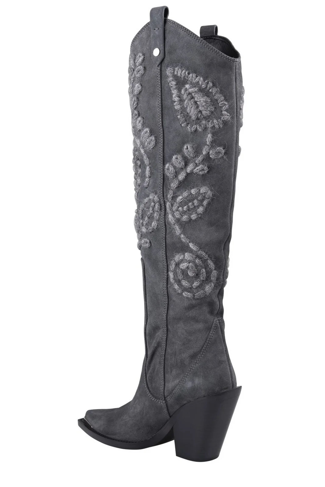 Ermanno Scervino Suede & Wool Embroidered BootsErmanno Scervino