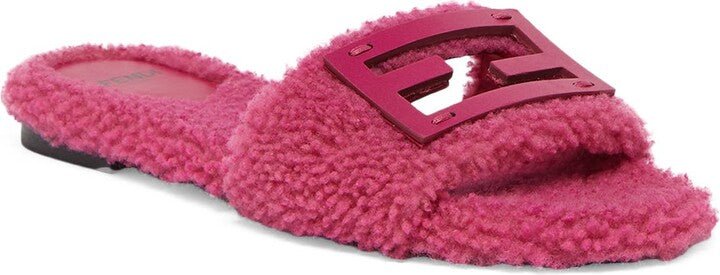Fendi Baguette Genuine Shearling Slide SandalFendi